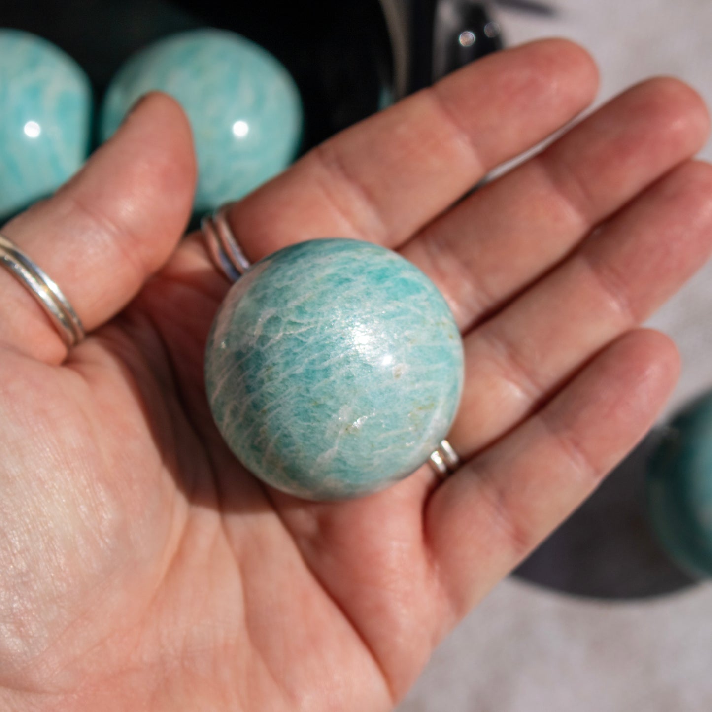 Amazonite Sphere (with Silver Flash)