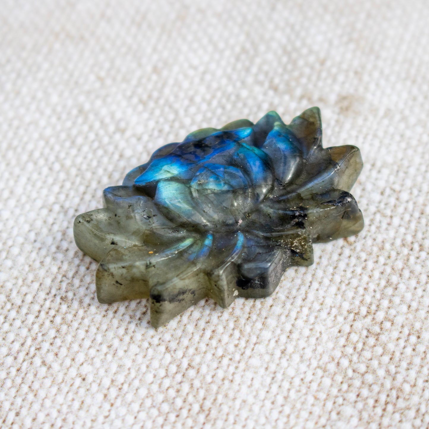 Carved Labradorite Lotus Flower