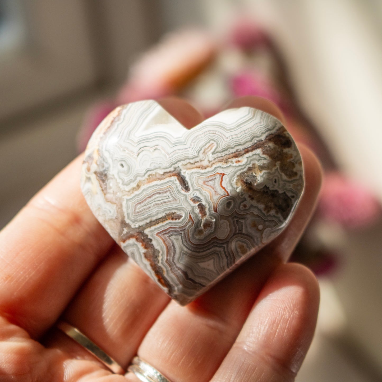 Crazy Lace Agate Heart