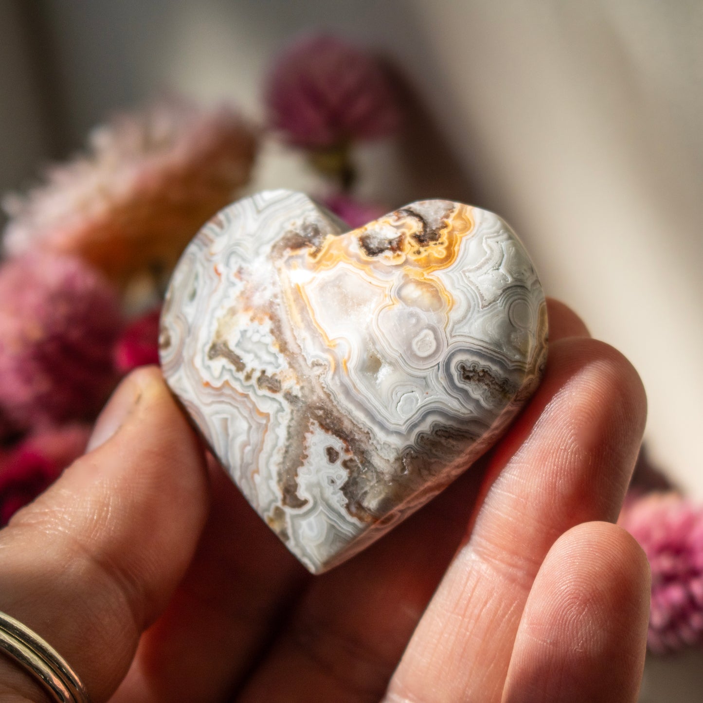 Crazy Lace Agate Heart
