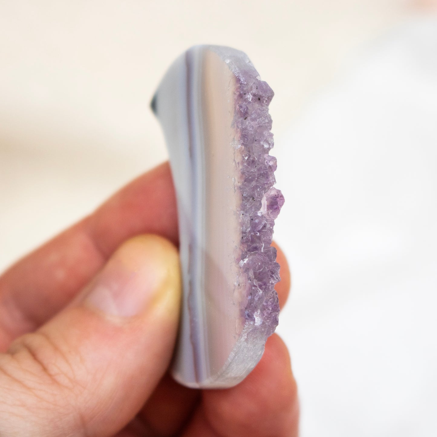 Amethyst & Agate Druzy Crescent Moon