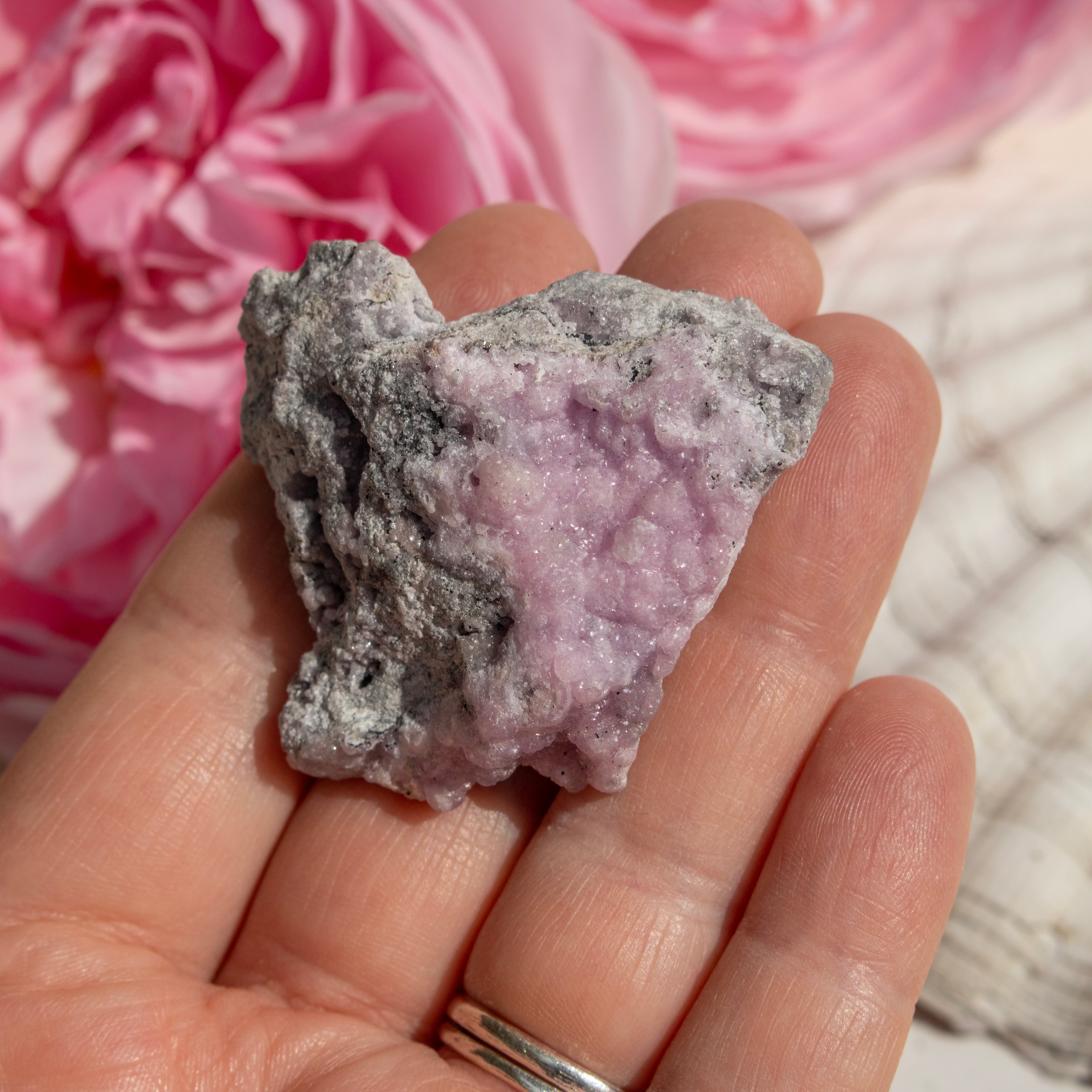 Raw Pink Smithsonite Crystal Cluster