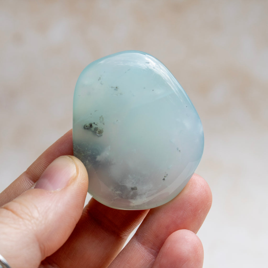 Peruvian Blue Opal Flat Palmstone 'A Grade'
