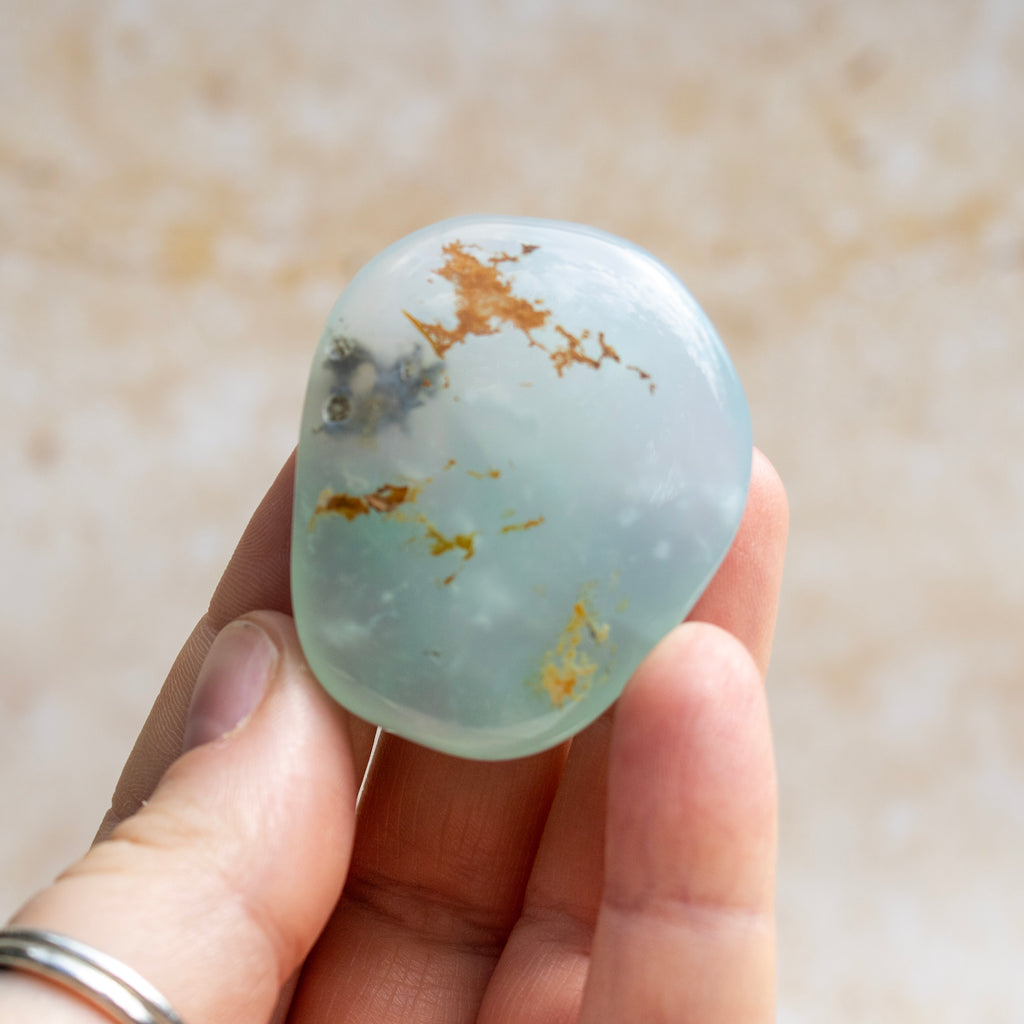 Peruvian Blue Opal Flat Palmstone 'A Grade'