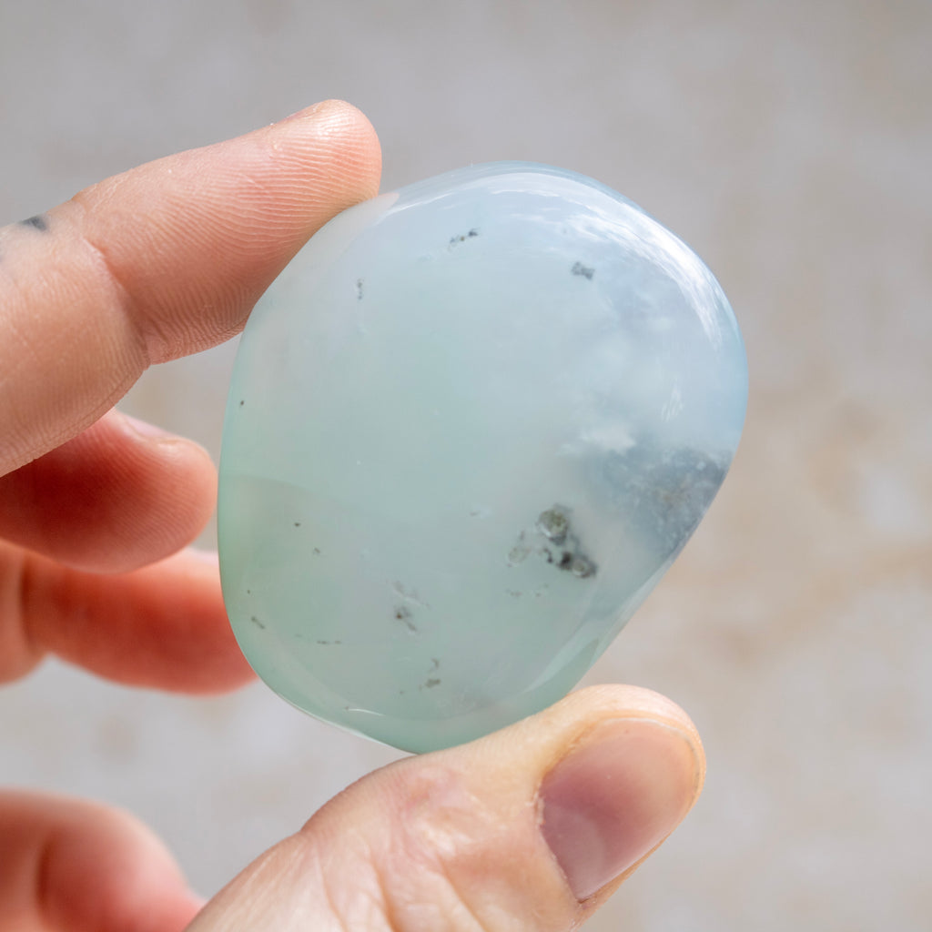 Peruvian Blue Opal Flat Palmstone 'A Grade'