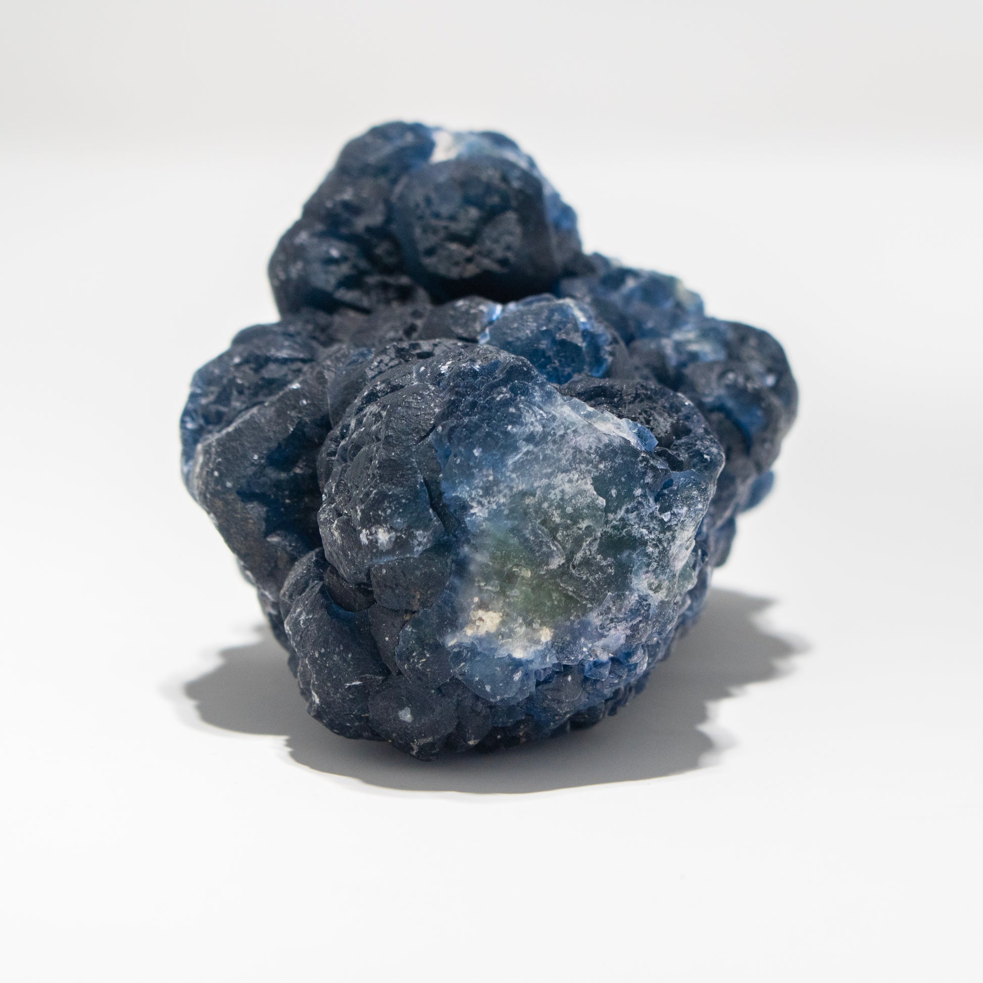 Blue crystal rock on a white background