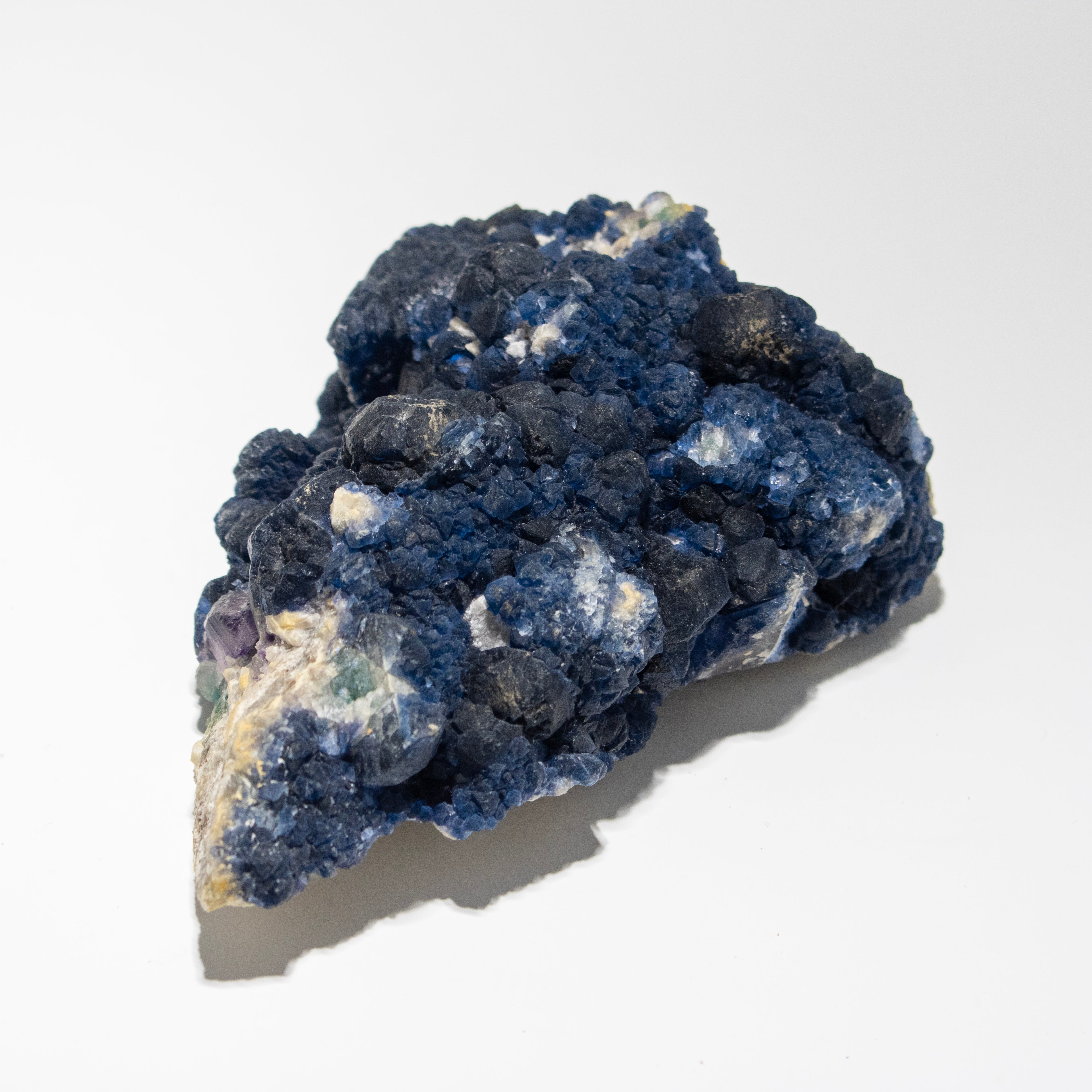 Blue crystal rock on a white background