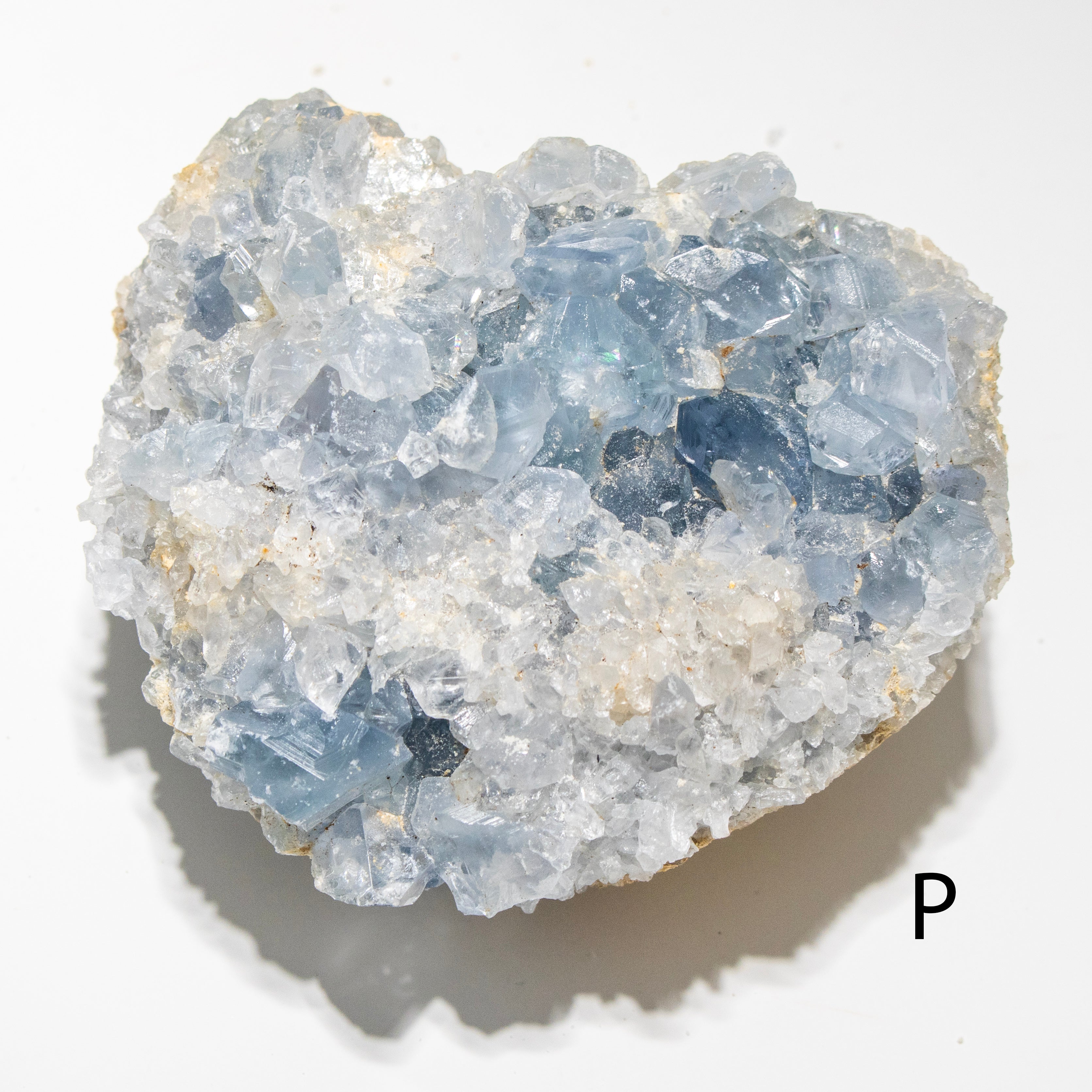 Crystal formation on a white background