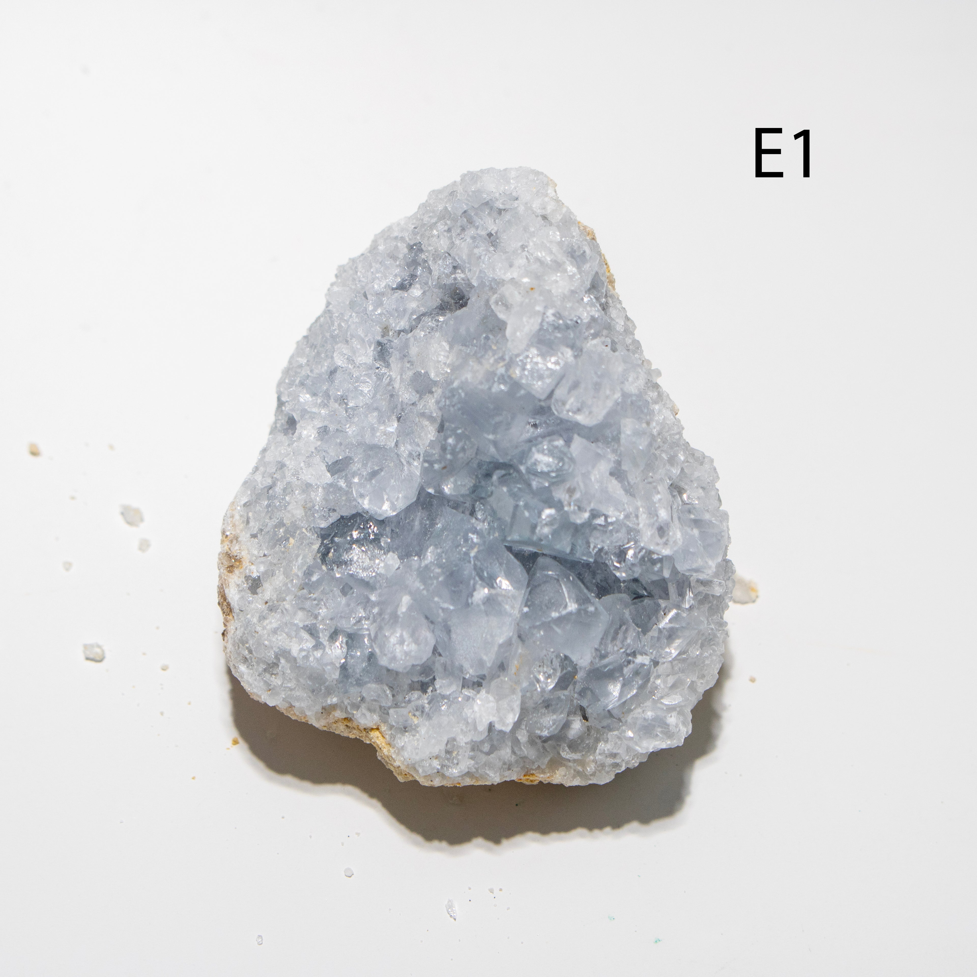 Crystal rock on a white background with 'E1' label