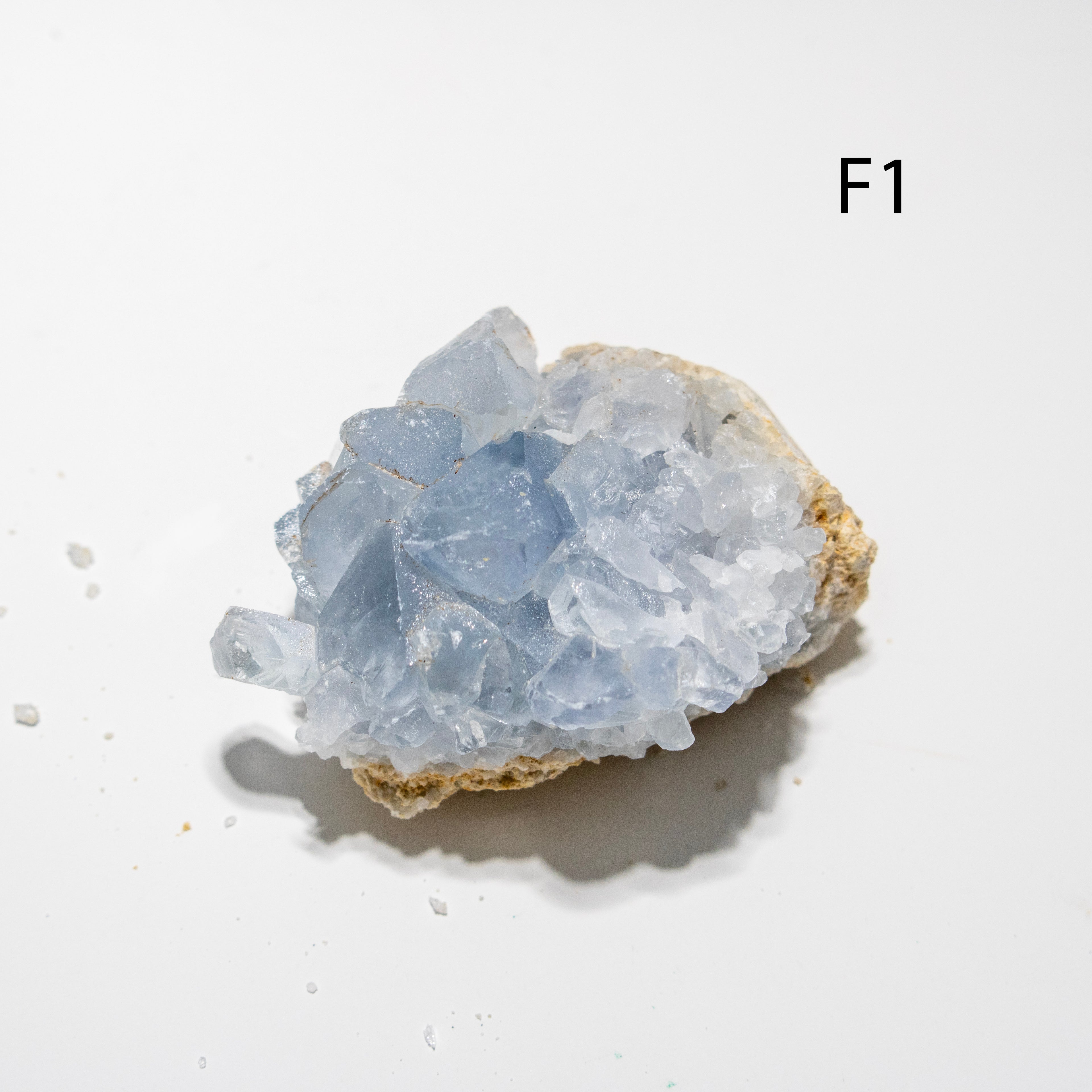Crystal rock on a white background with 'F1' label