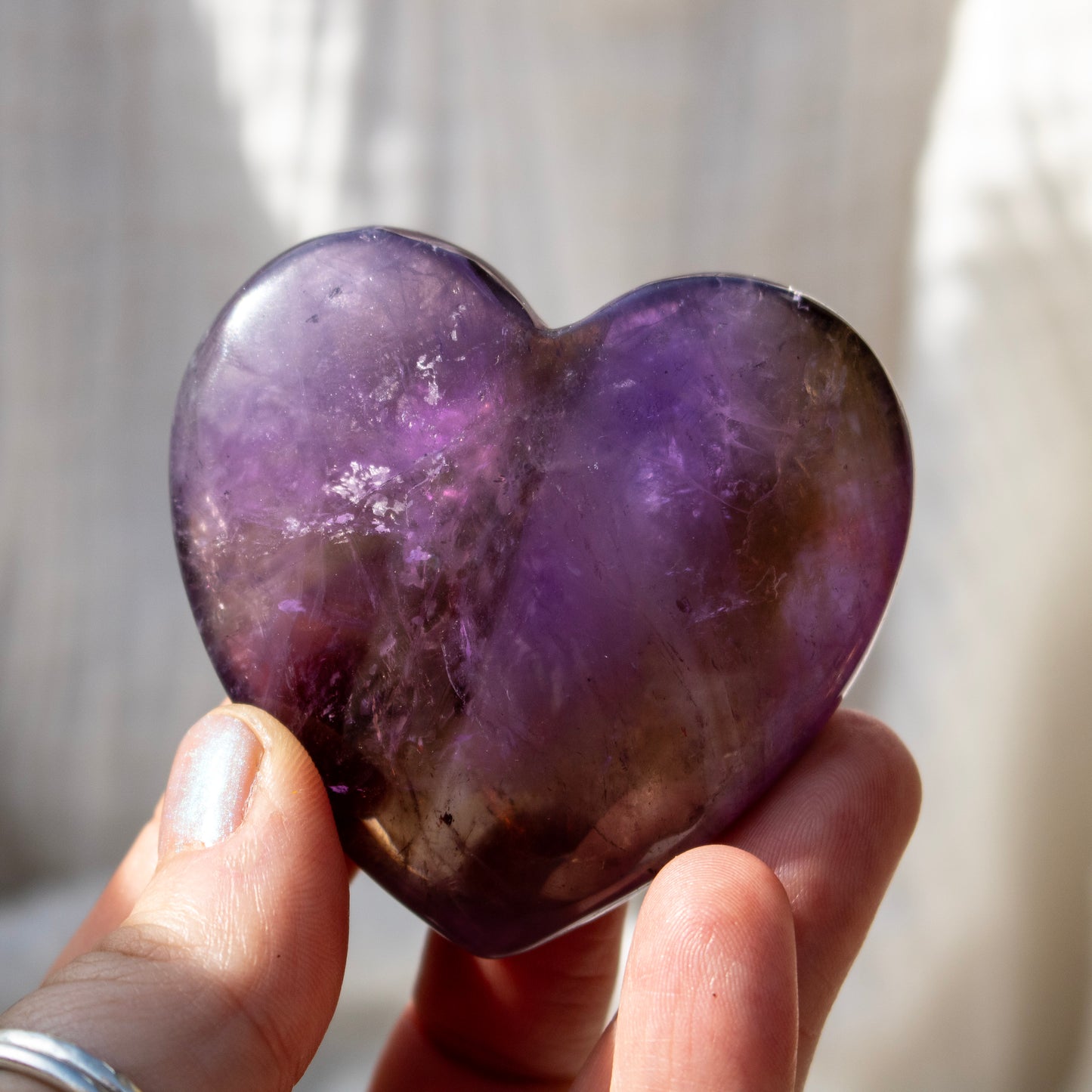 Ametrine Crystal Heart