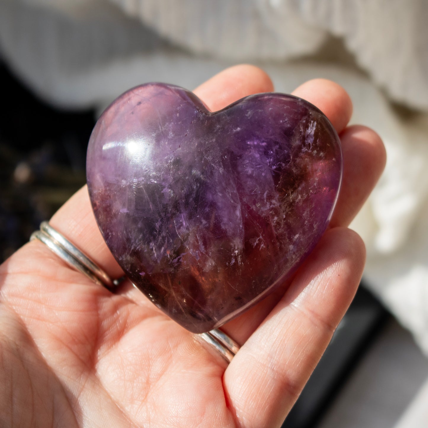 Ametrine Crystal Heart