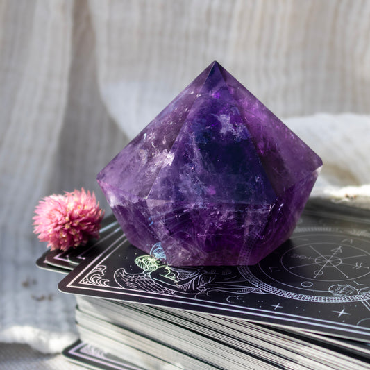 Dark Purple Amethyst Crystal Tower