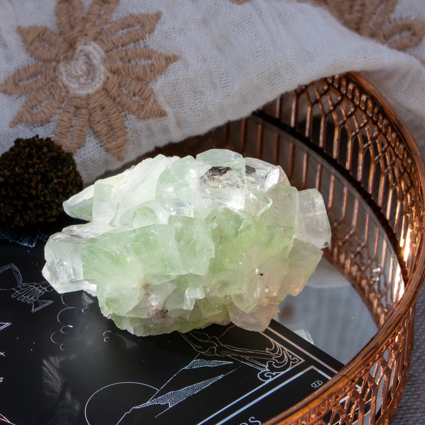Green Apophyllite Crystal Cluster