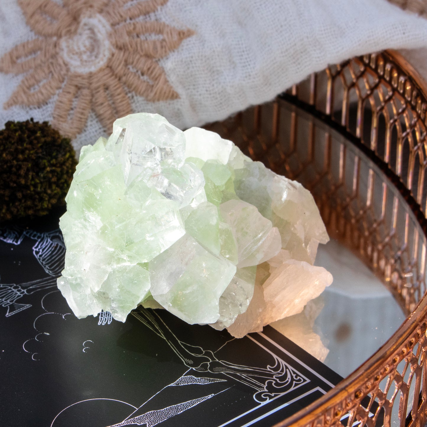 Green Apophyllite Crystal Cluster