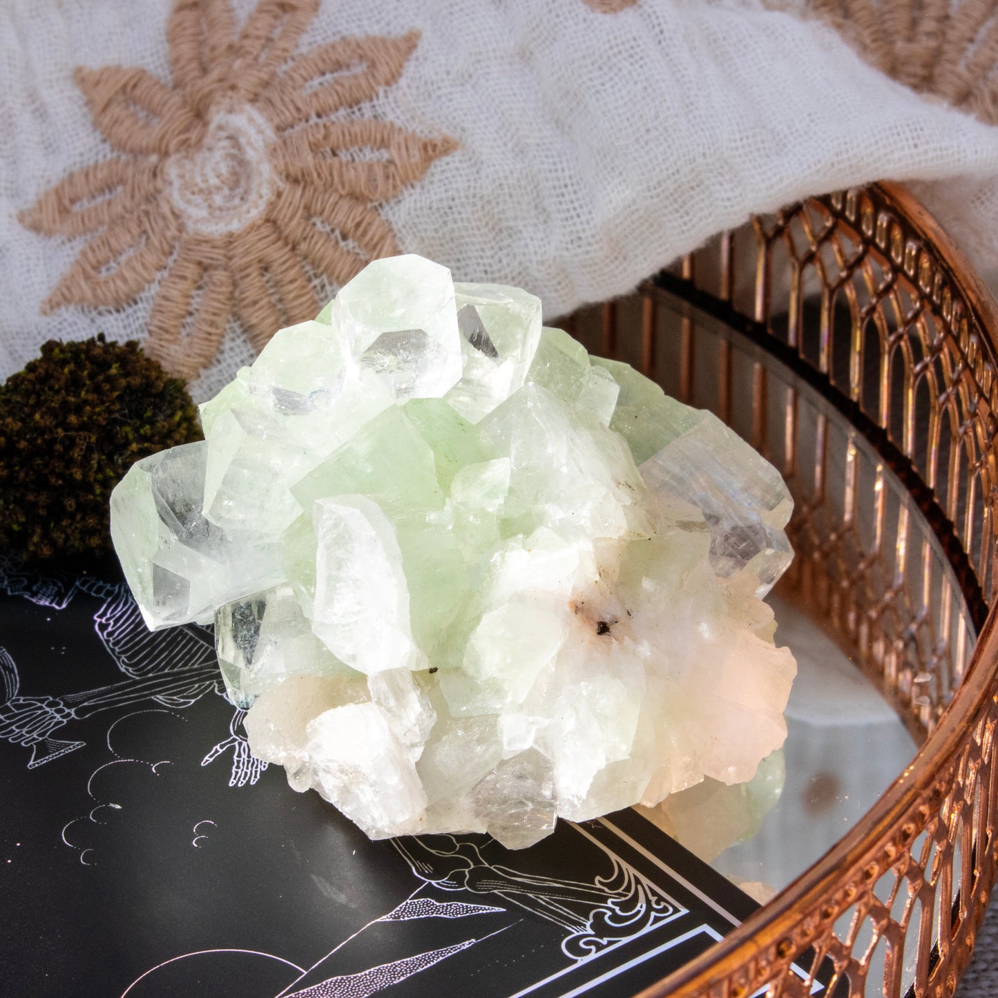 Green Apophyllite Crystal Cluster