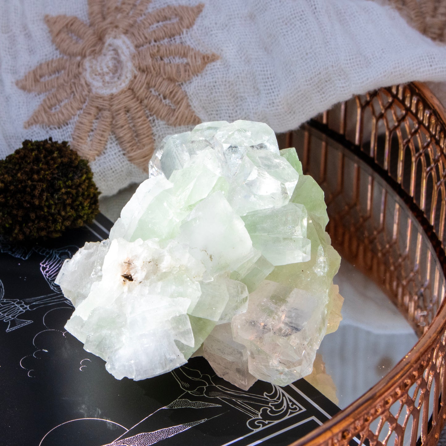 Green Apophyllite Crystal Cluster