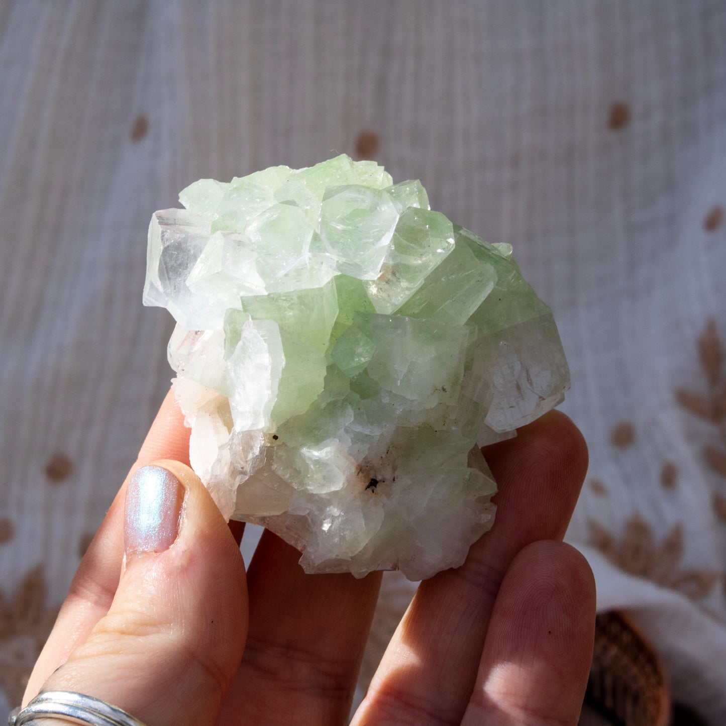 Green Apophyllite Crystal Cluster