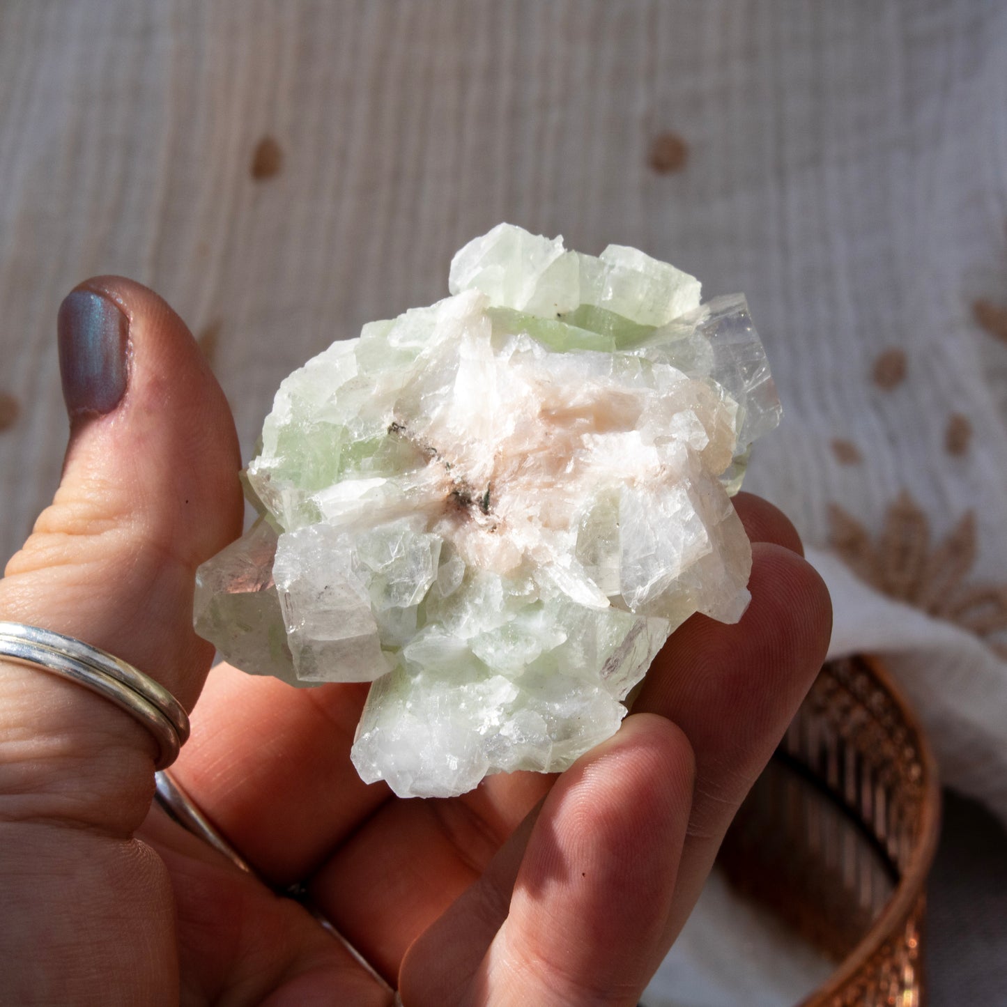 Green Apophyllite Crystal Cluster