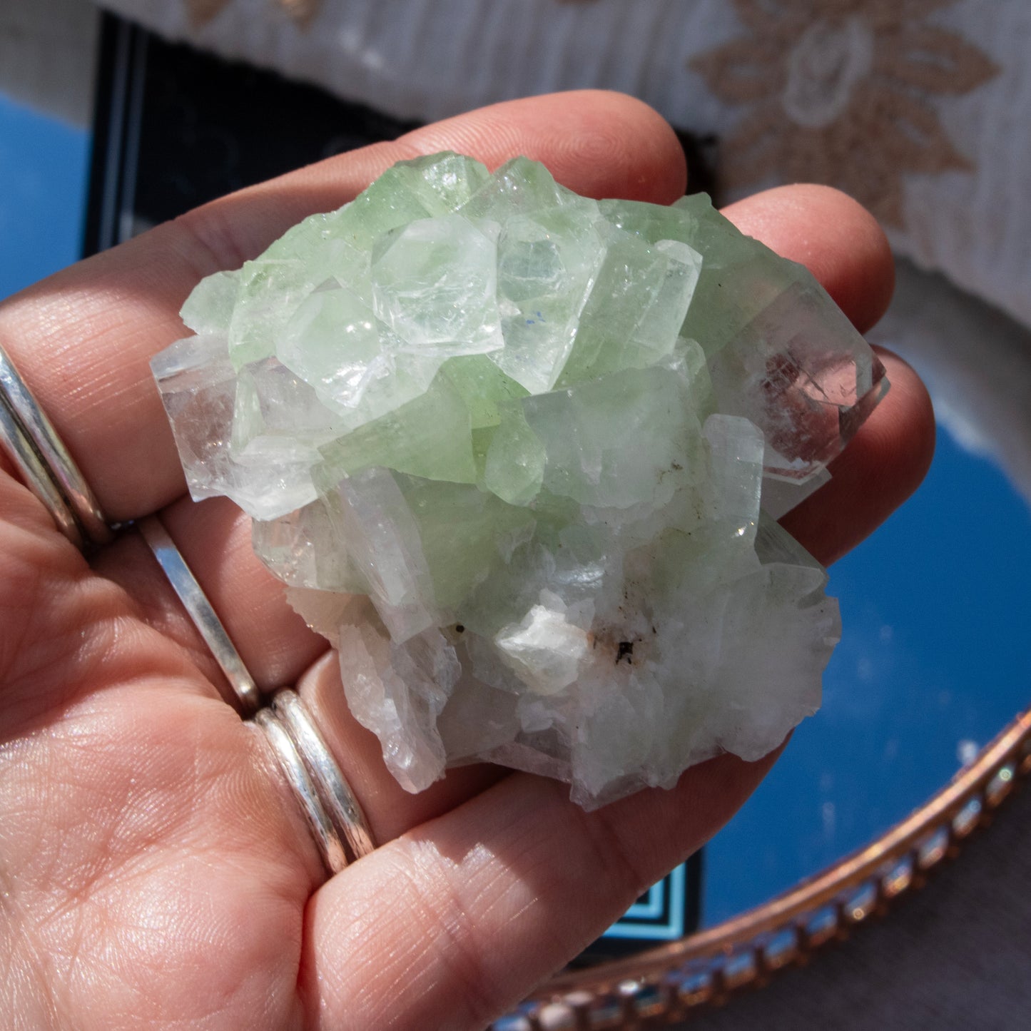 Green Apophyllite Crystal Cluster
