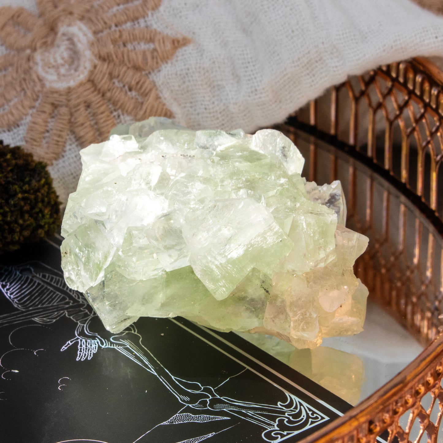 Green Apophyllite Crystal Cluster