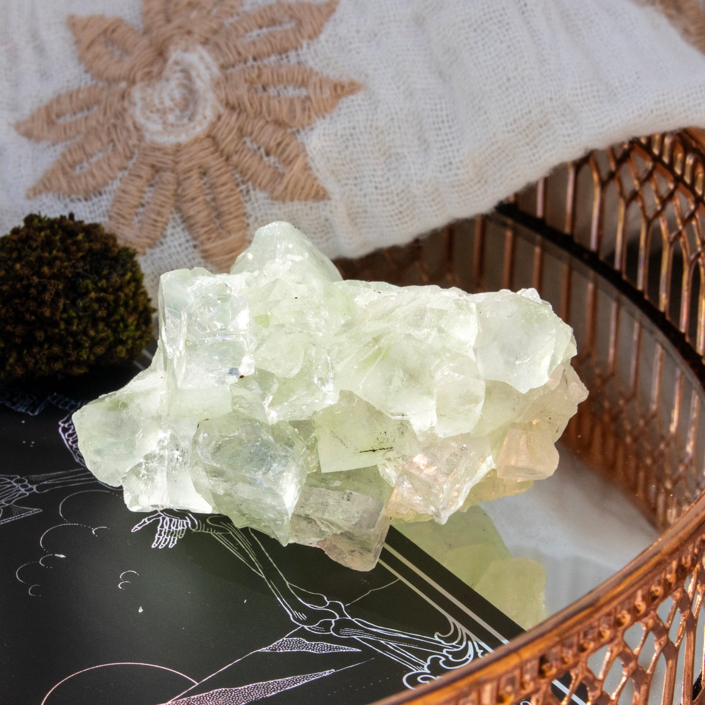 Green Apophyllite Crystal Cluster