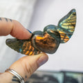 Carved Labradorite Heart with Wings