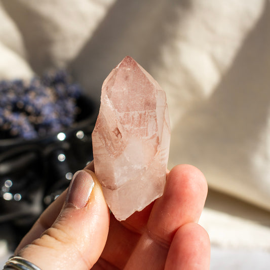 Pink Lemurian Quartz Point