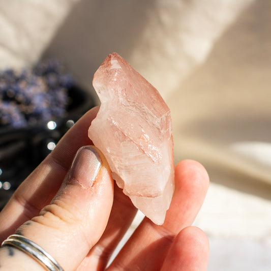 Pink Lemurian Quartz Point
