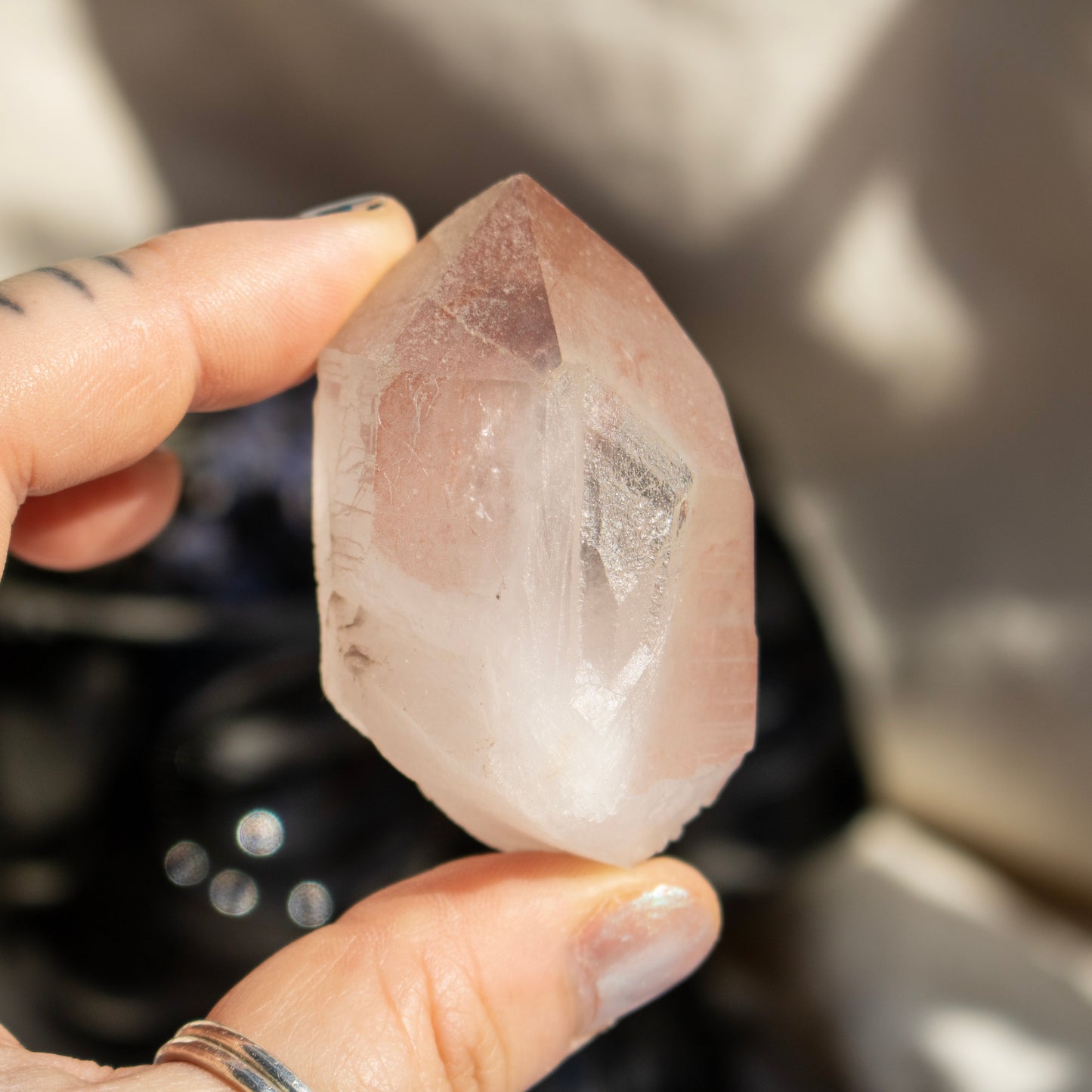 Pink Lemurian Quartz Point