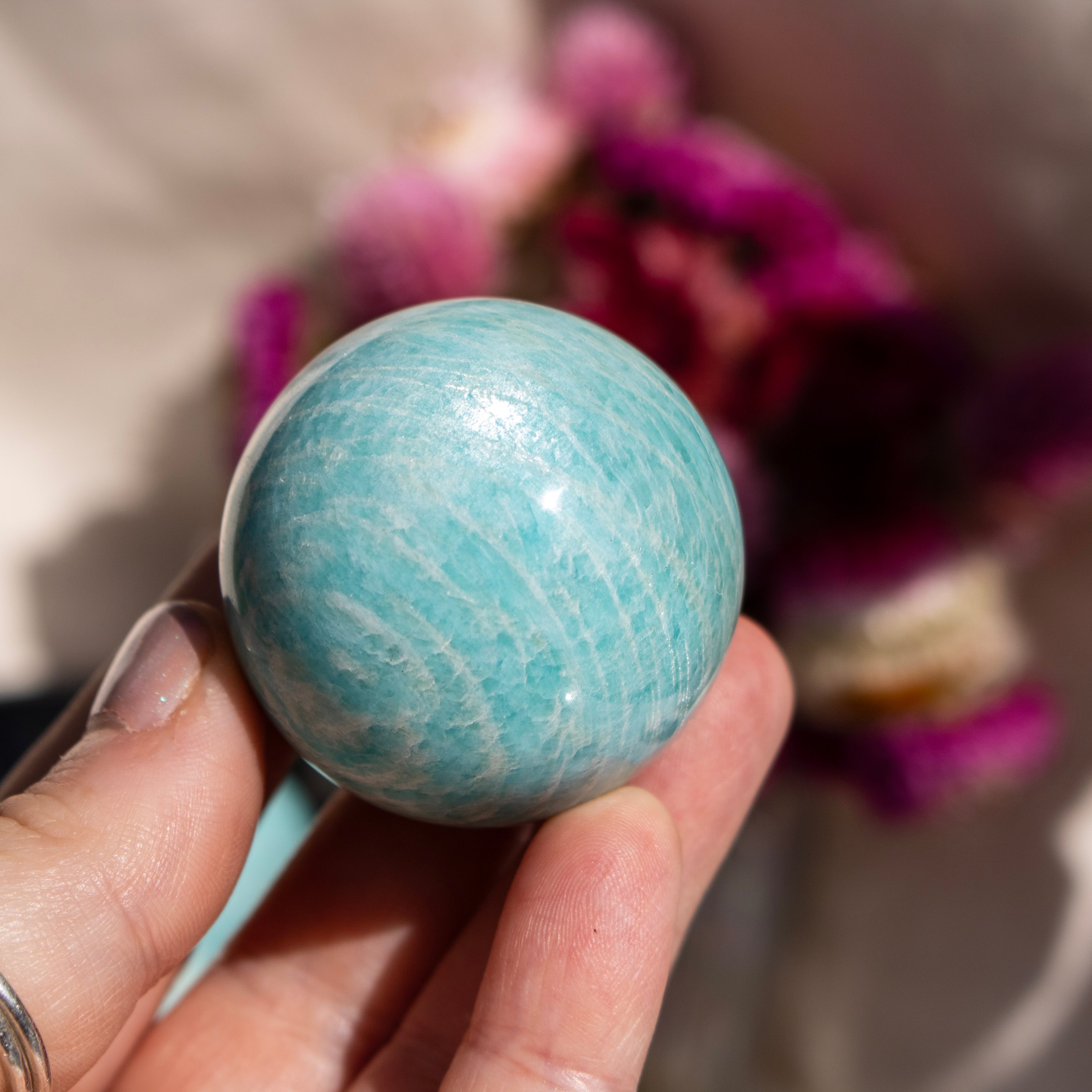 Amazonite Sphere (with Silver Flash)