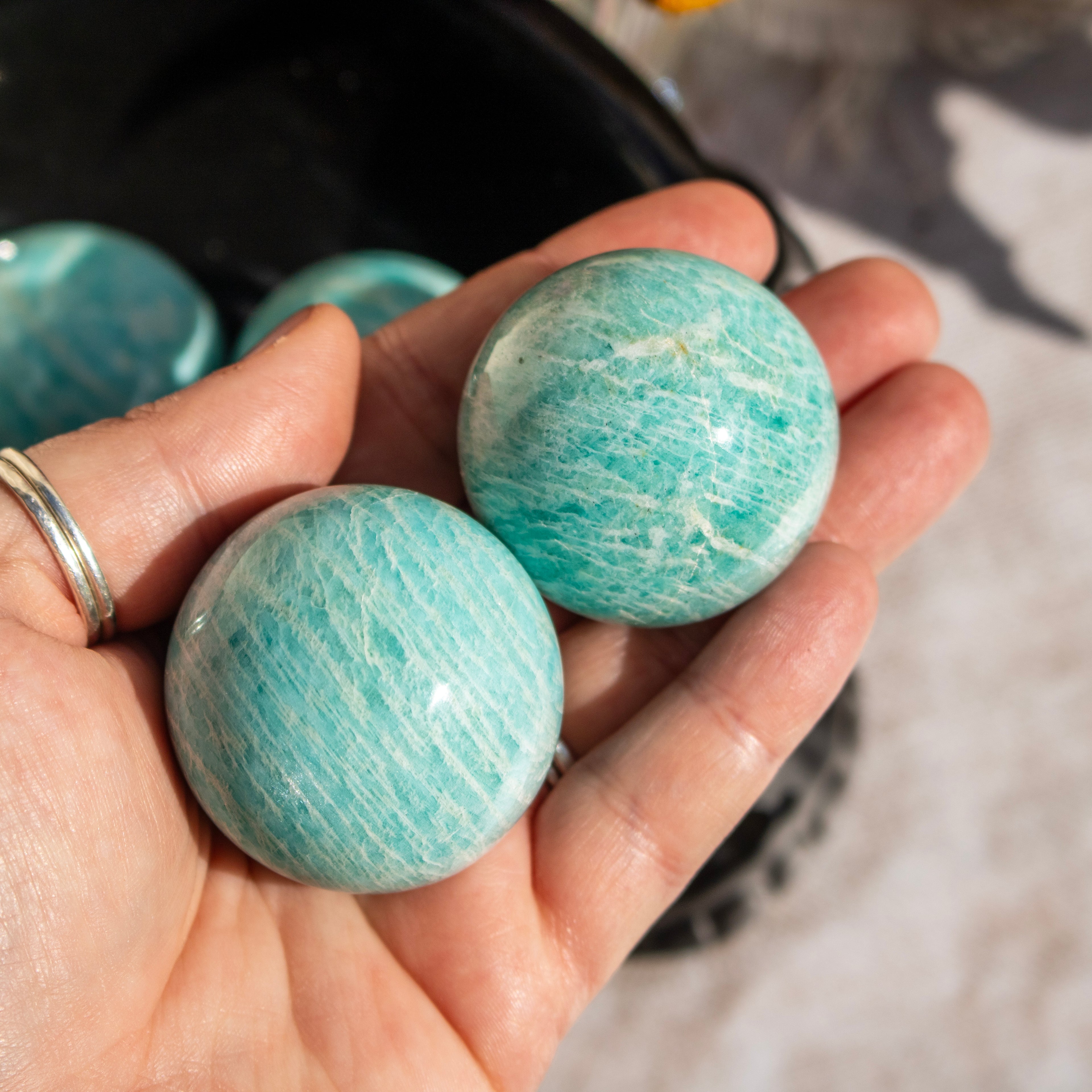 Amazonite Sphere (with Silver Flash)
