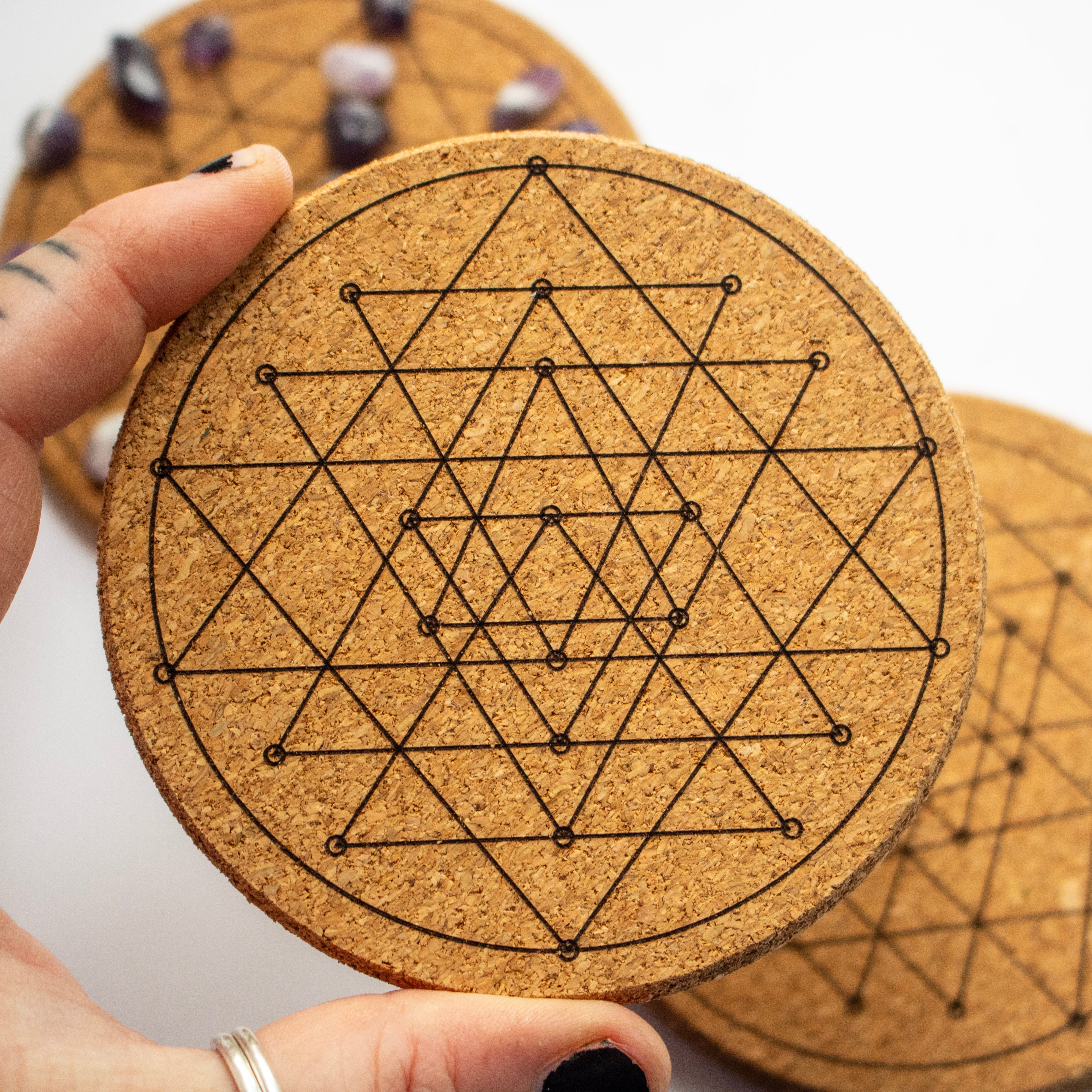 Sri Yantra Cork Grid Board