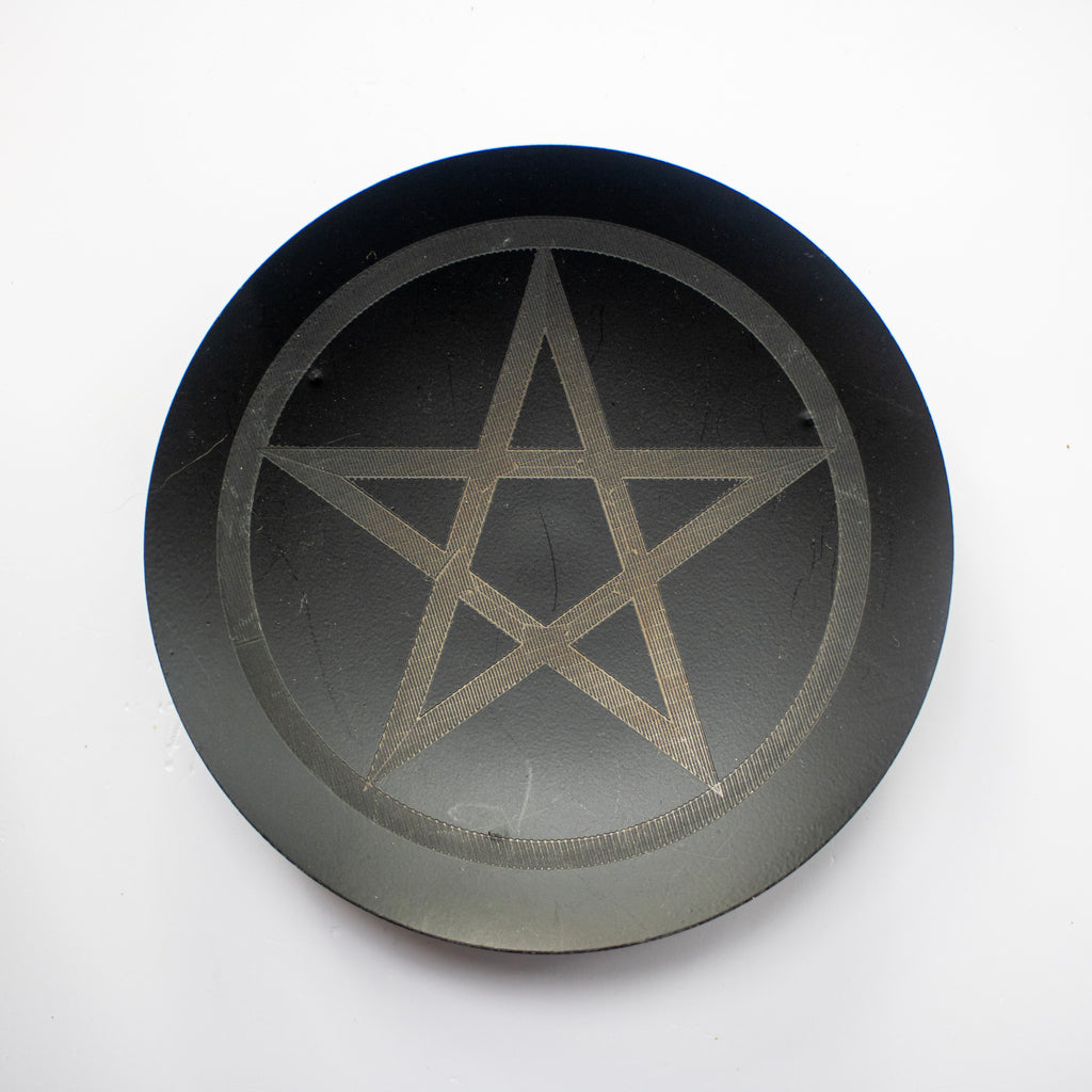 Black Iron Pentagram Pillar Candle Holder