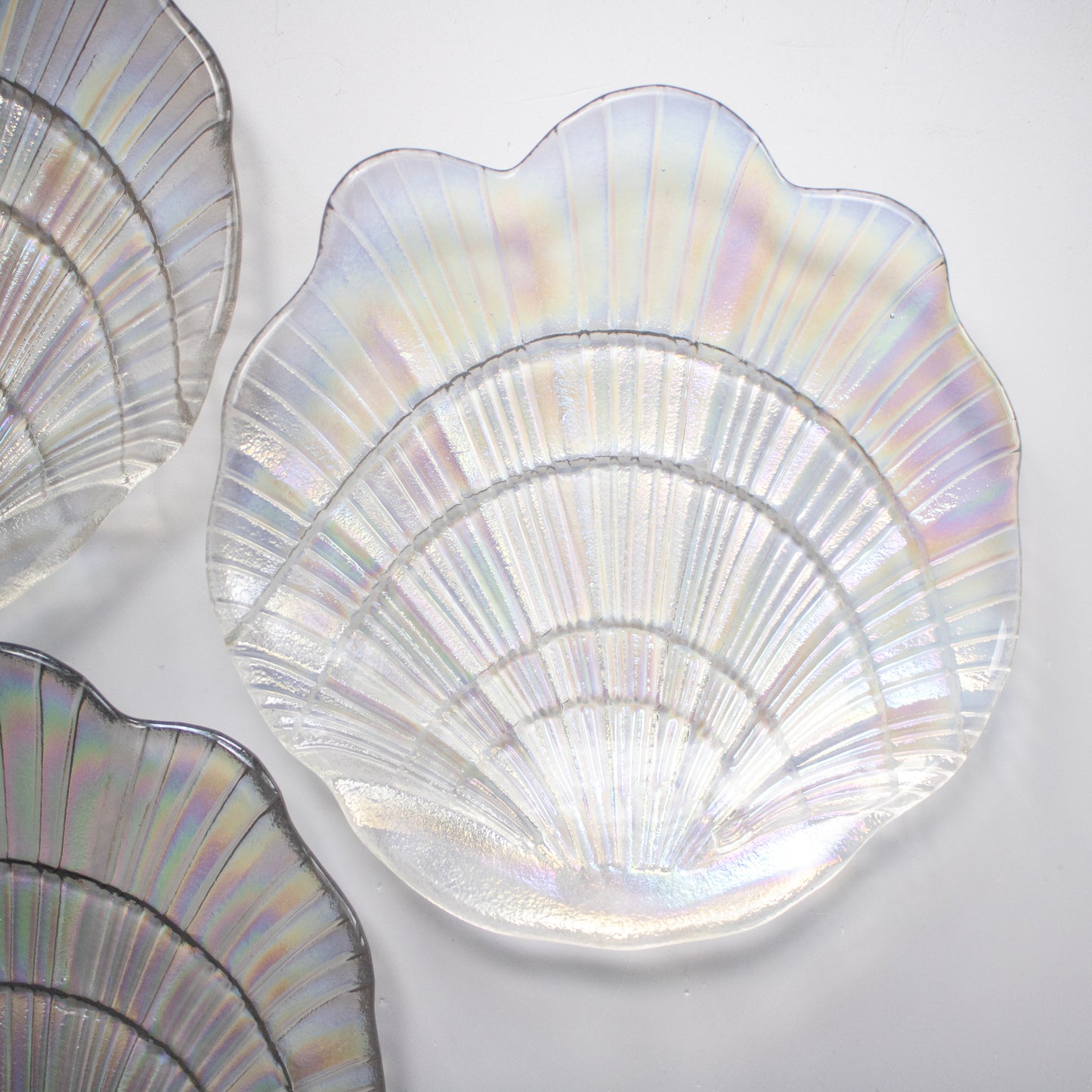 Iridescent Glass Scallop Shell Dish