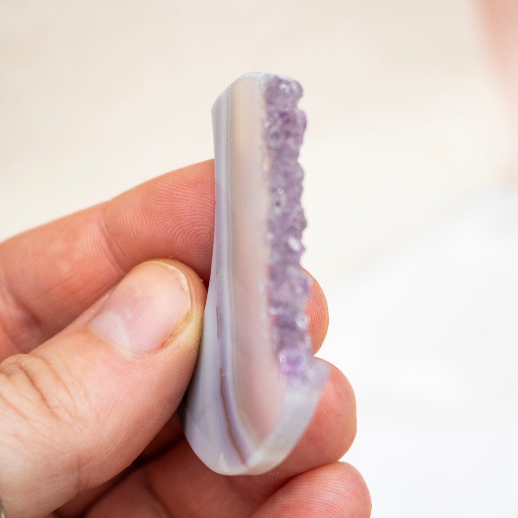 Amethyst & Agate Druzy Crescent Moon