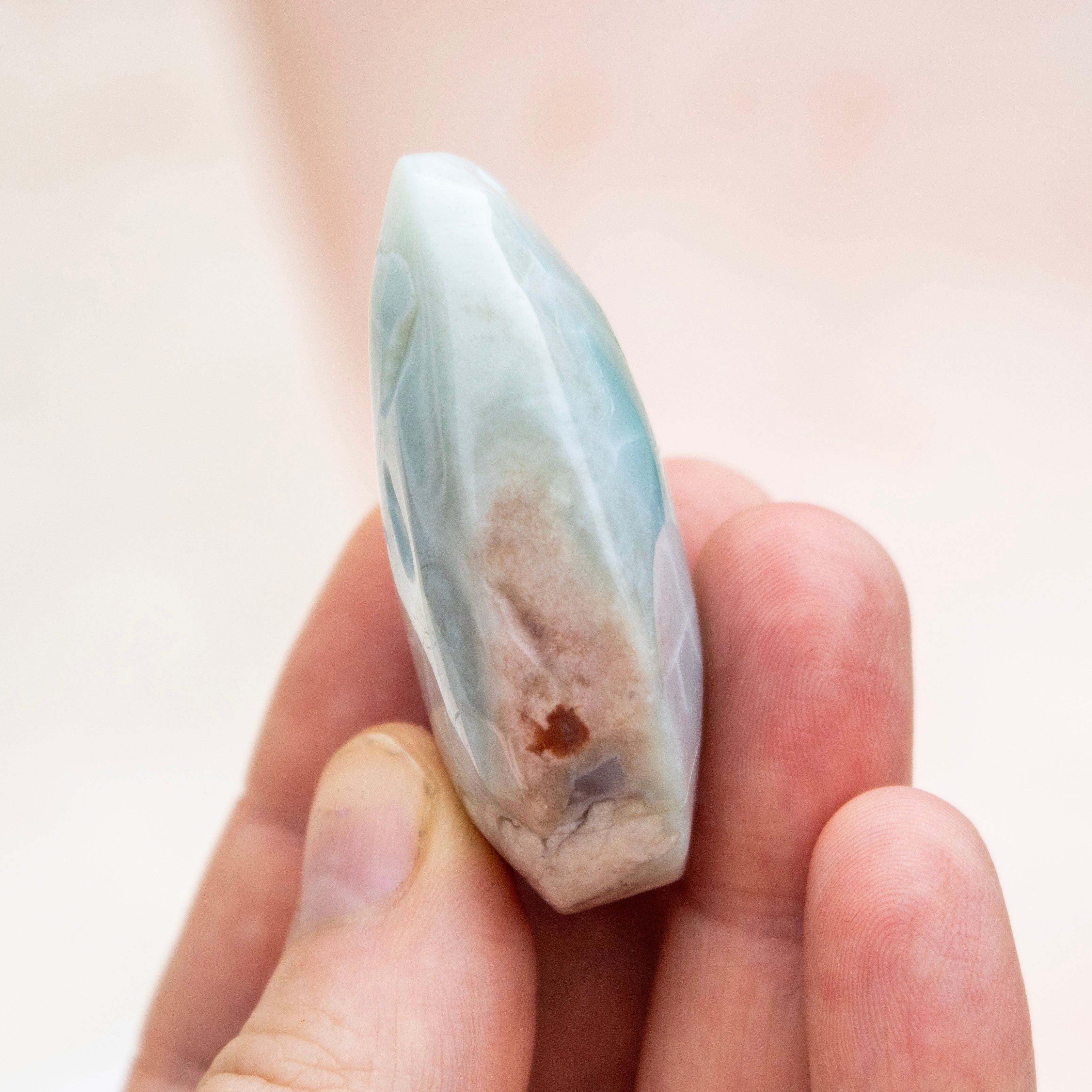 Green Flower Agate Polished Teardrop