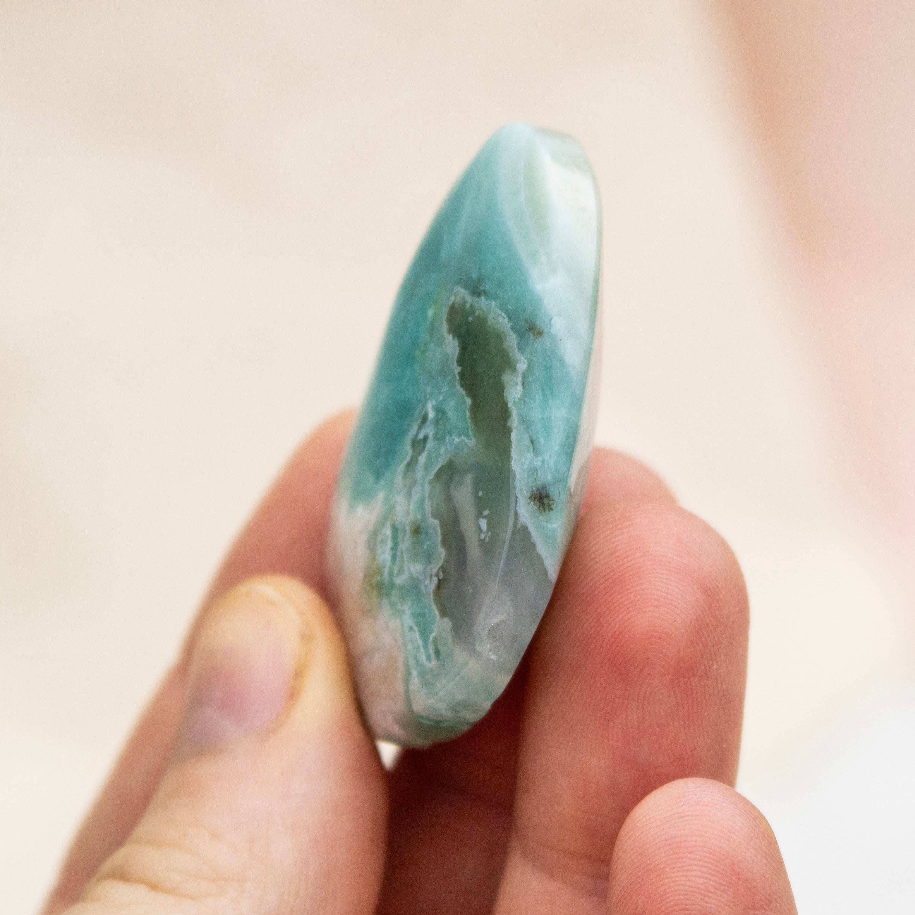 Green Flower Agate Polished Teardrop