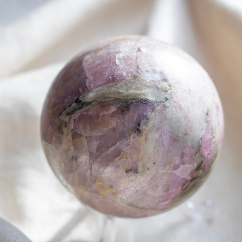 Pink Tourmaline in Quartz Sphere