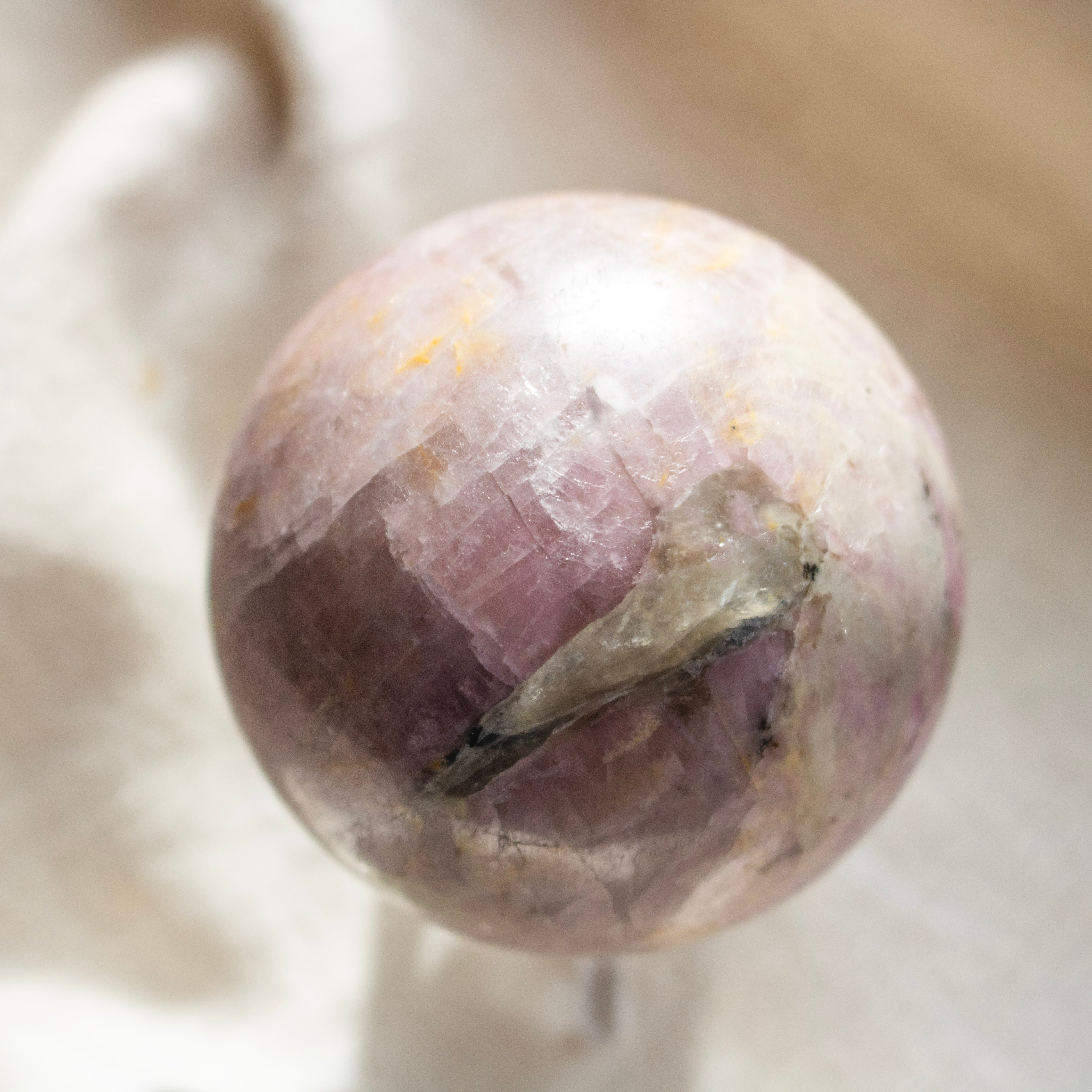Pink Tourmaline in Quartz Sphere