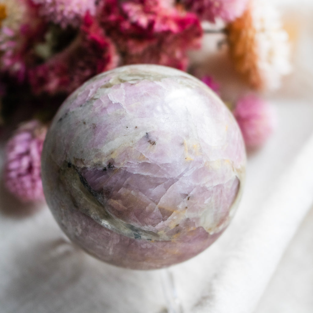 Pink Tourmaline in Quartz Sphere