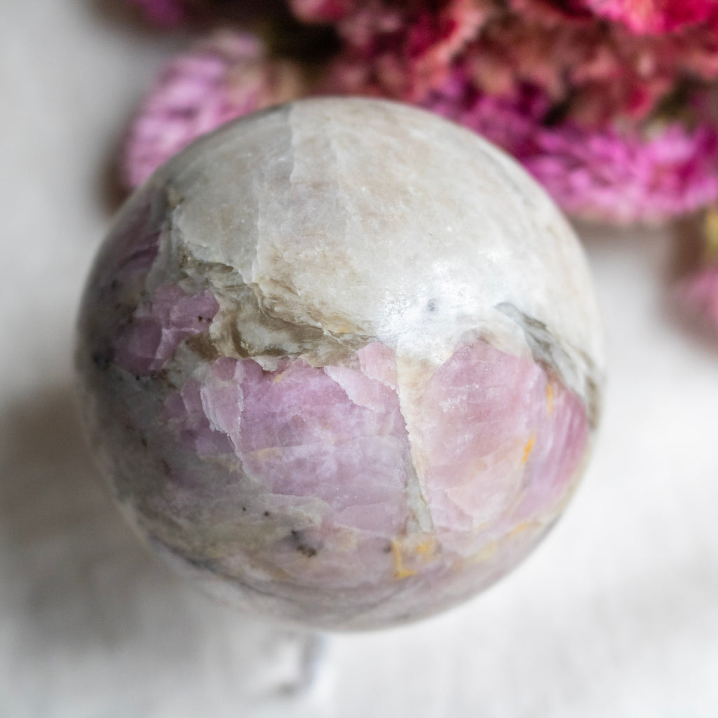 Pink Tourmaline in Quartz Sphere