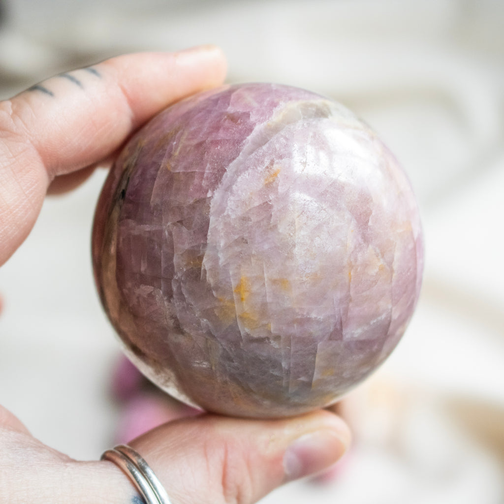 Pink Tourmaline in Quartz Sphere