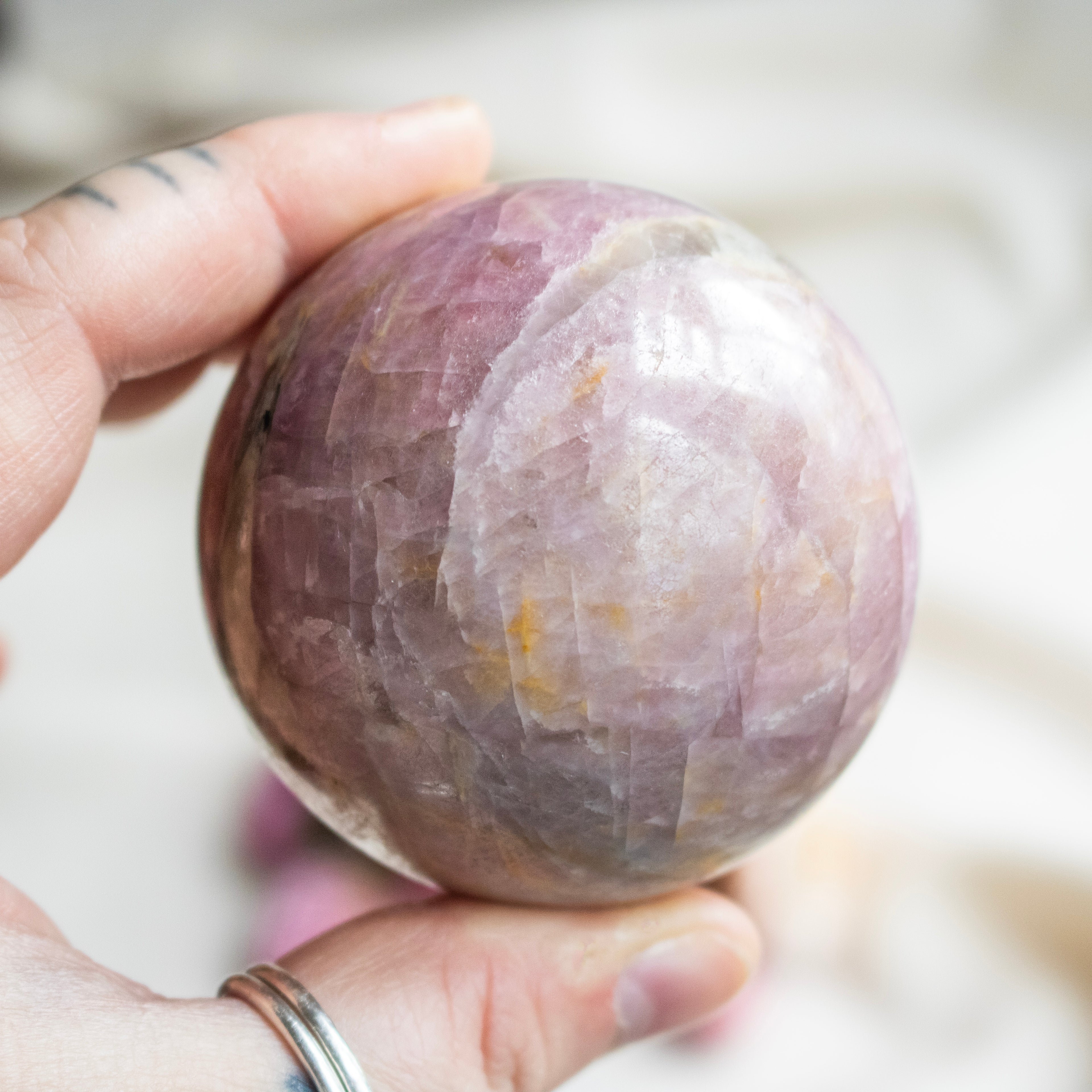 Pink Tourmaline in Quartz Sphere
