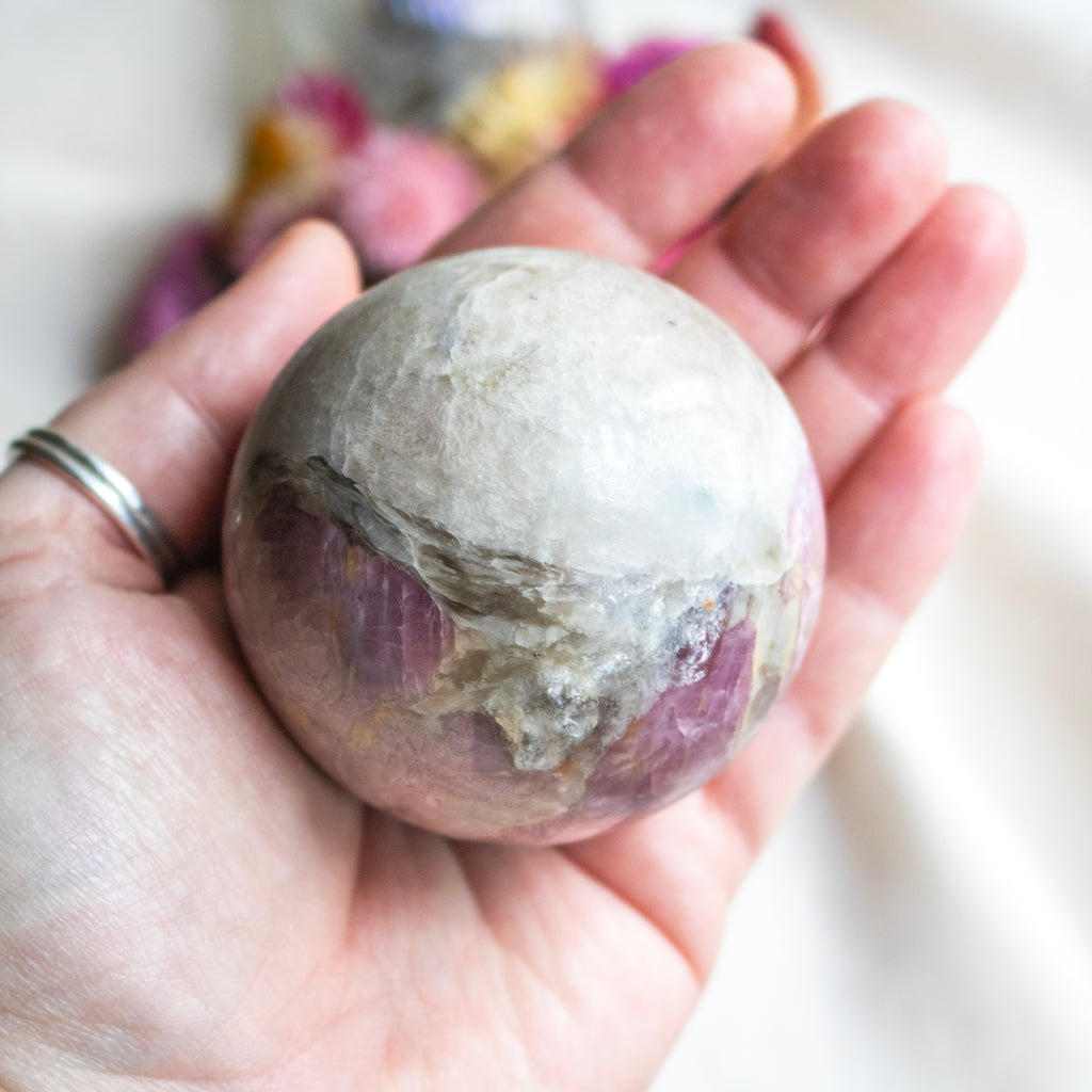 Pink Tourmaline in Quartz Sphere