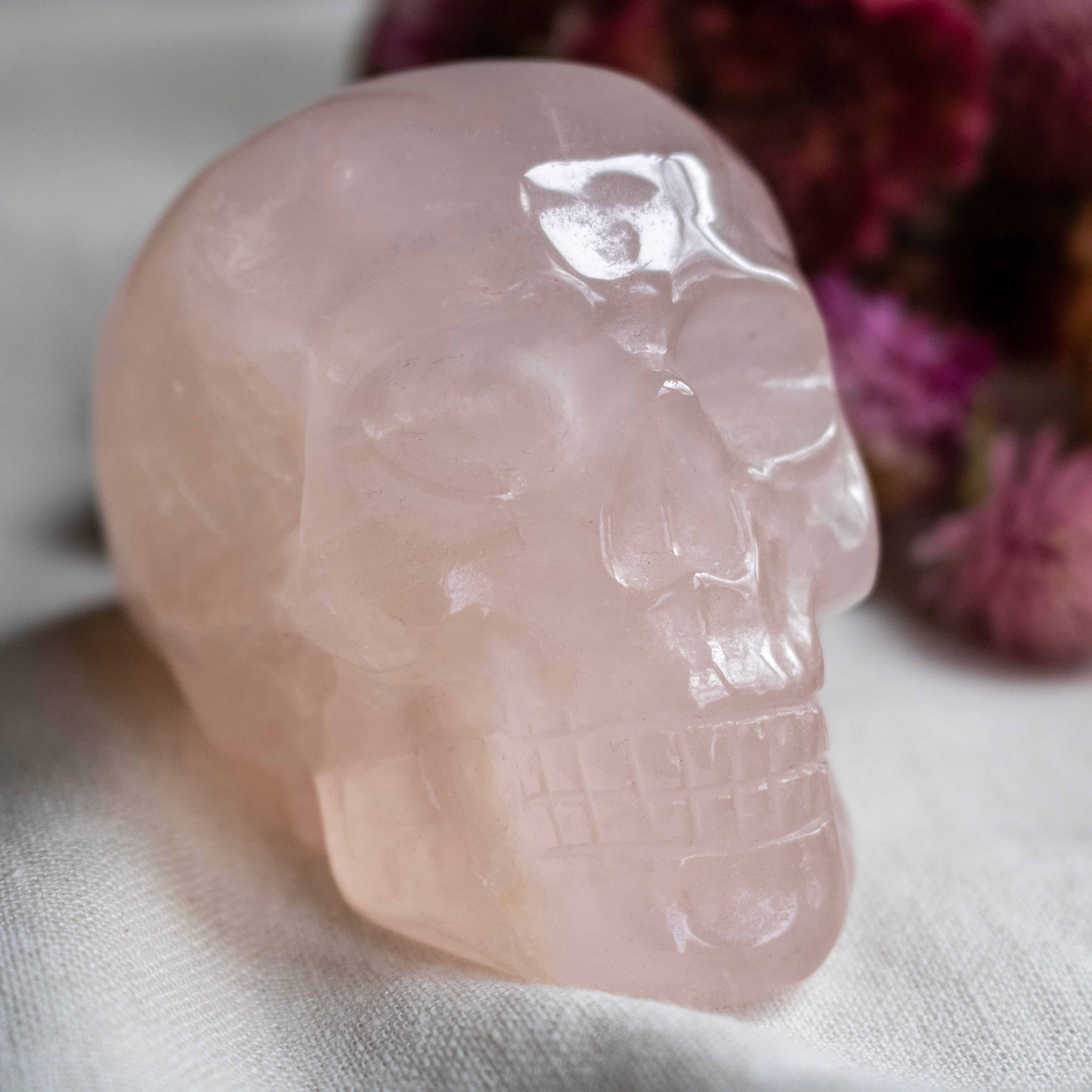 Rose Quartz Skull