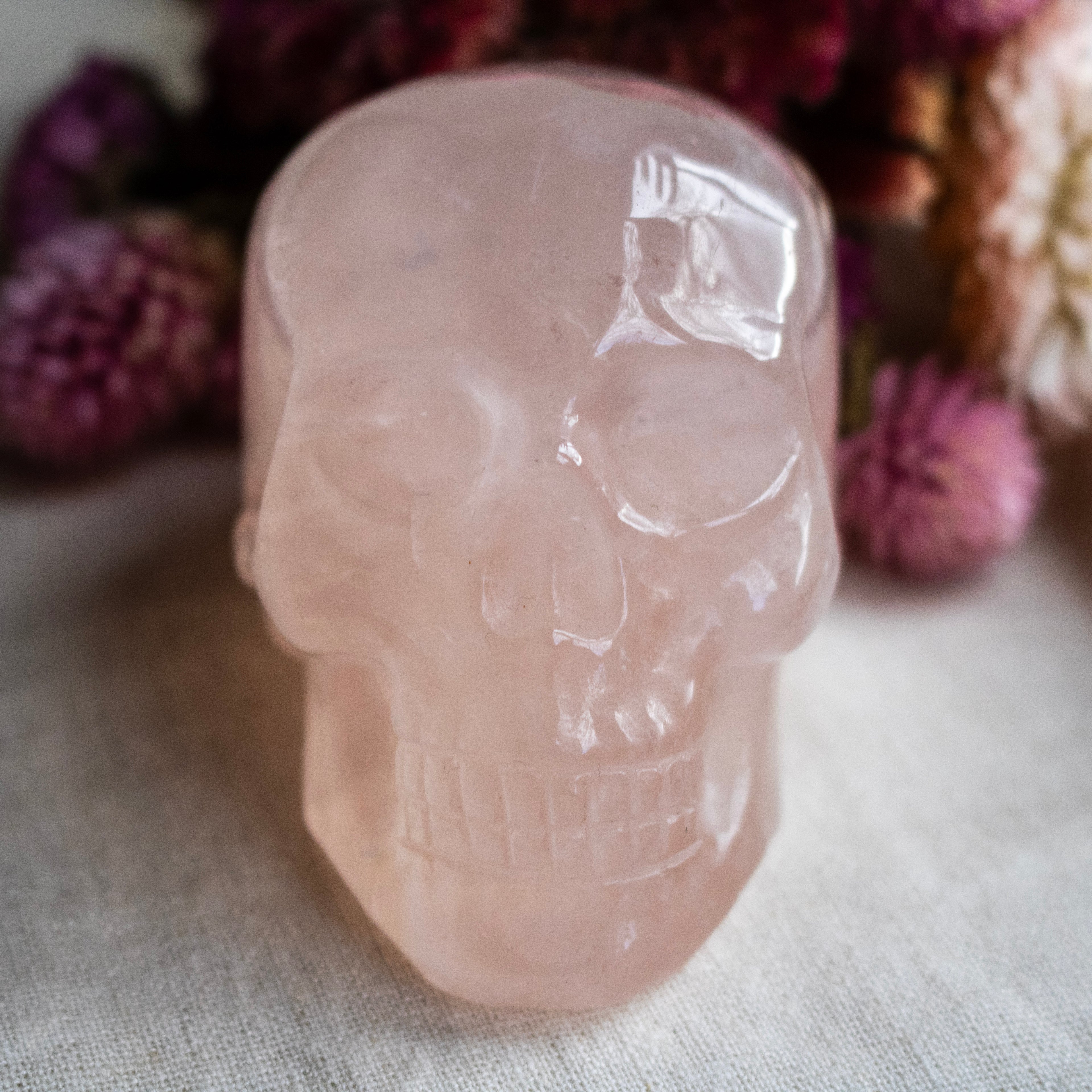 Rose Quartz Skull