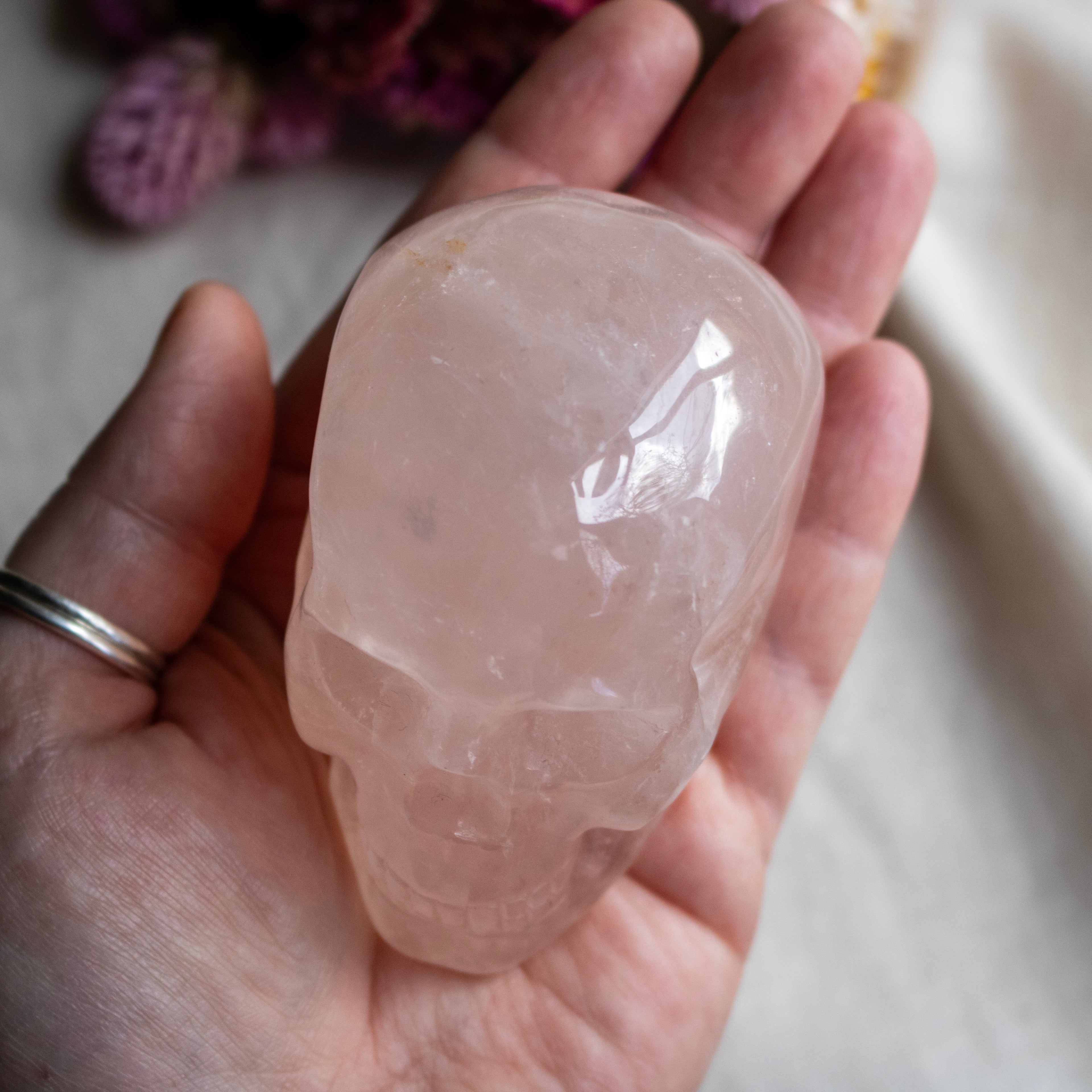 Rose Quartz Skull