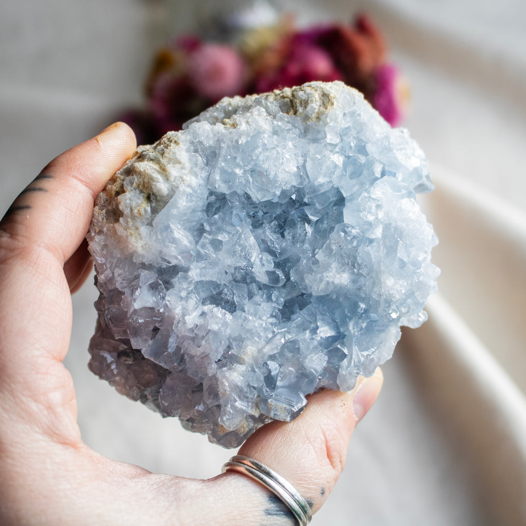 Blue Celestite Cluster