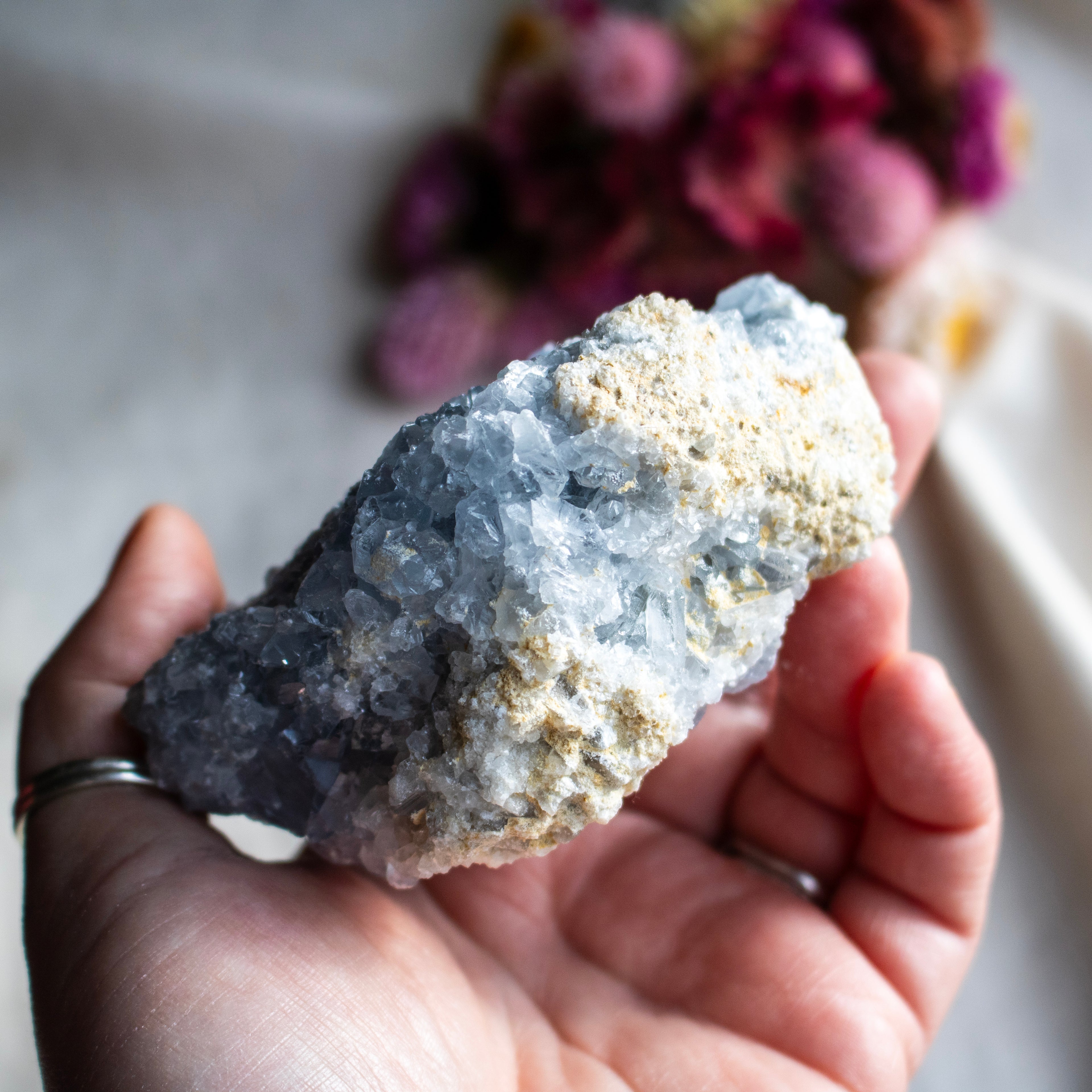 Blue Celestite Cluster